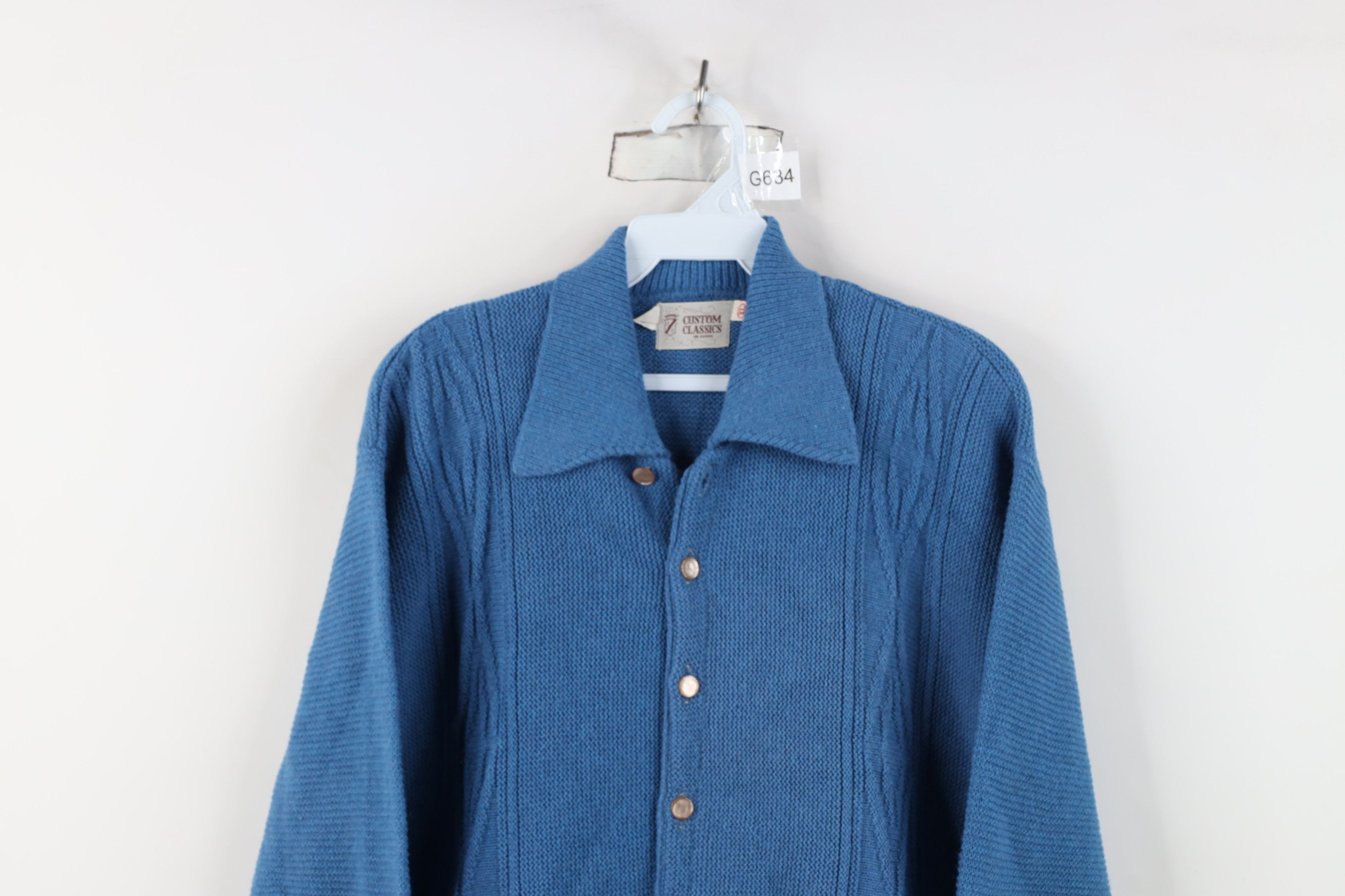 Vintage Vintage 50s 60s Streetwear Collared Cardigan Sweater USA Size US XL / EU 56 / 4 - 2 Thumbnail