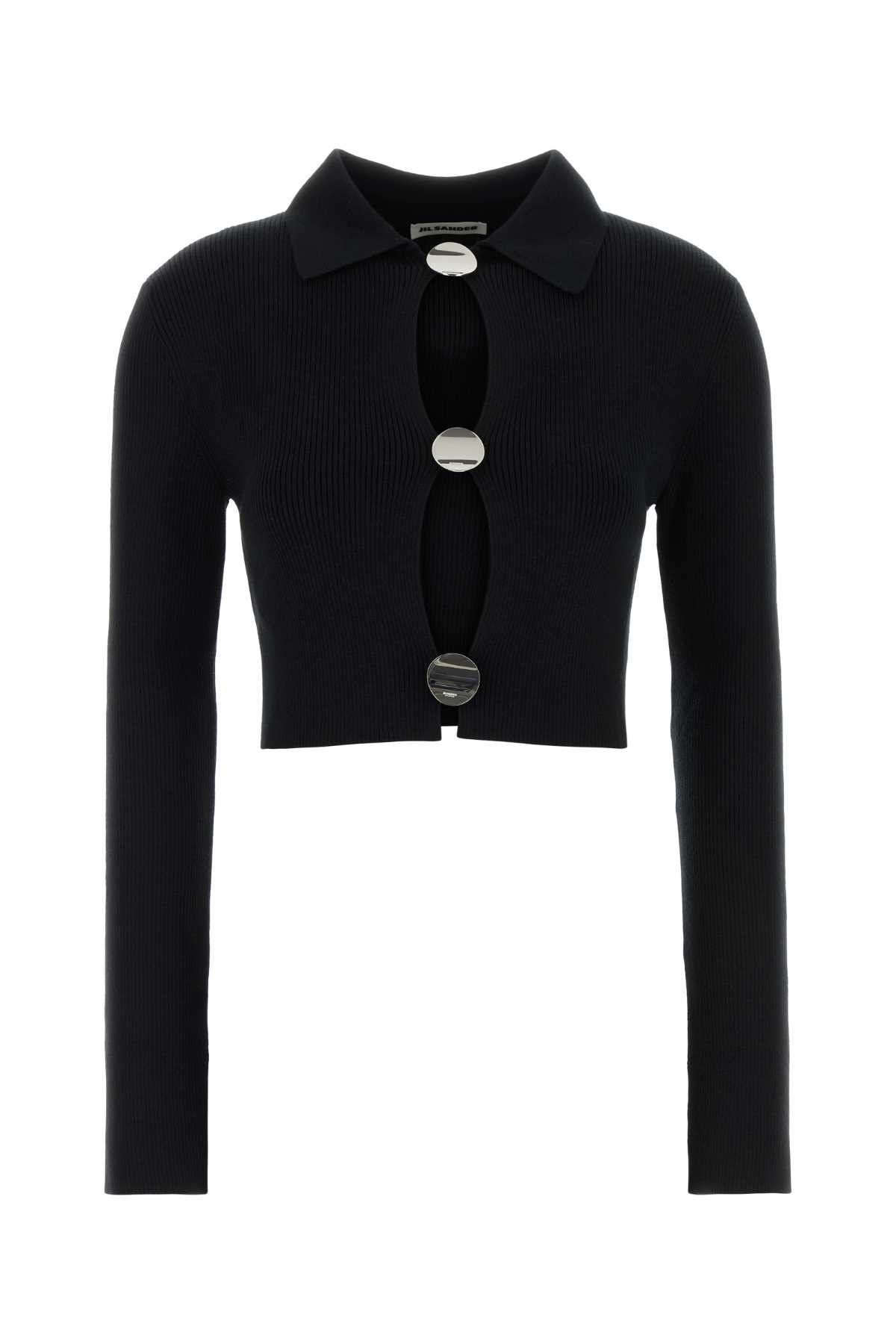 Jil Sander Black Wool Cardigan Size XS / US 0-2 / IT 36-38 - 1 Thumbnail