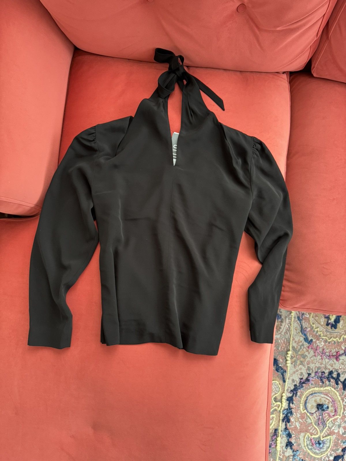 Dries Van Noten Dries van Noten black crepe blouse, size M Size M / US 6-8 / IT 42-44 - 3 Thumbnail
