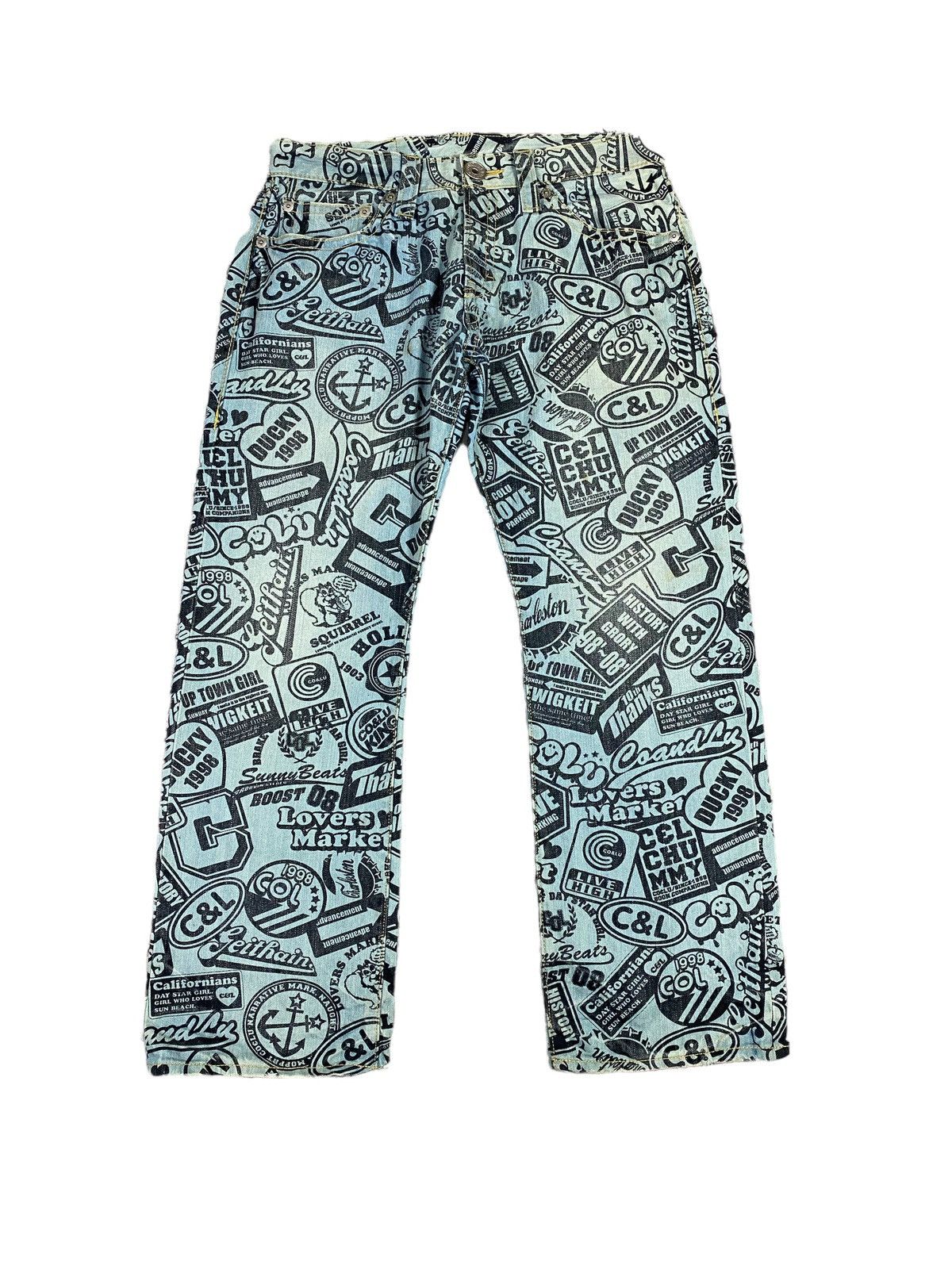 Japanese Brand Japanese brand X co lu co&lu overprint jeans Size US 34 / EU 50 - 1 Thumbnail