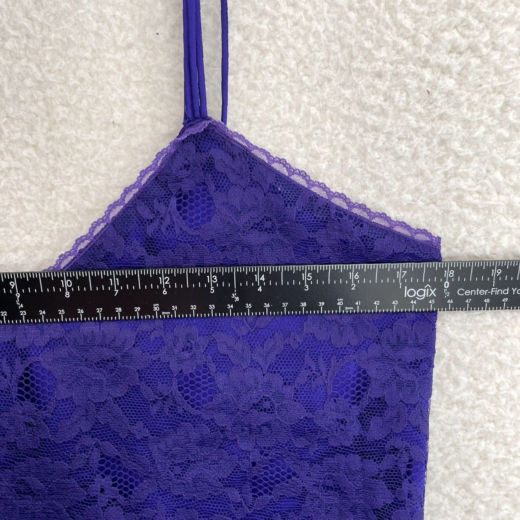 Victoria's Secret VINTAGE Victoria's Secret Camisole Lingerie Top Purple Lace Gold Label Womens 80s M/L Sleeveless Edwardian Style Size L / US 10 / IT 46 - 7 Thumbnail