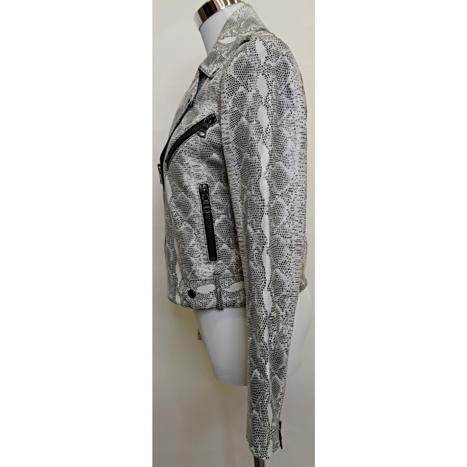 Alice + Olivia Alice & Olivia Leather Jacket Women's S Black/White Lamb Size S / US 4 / IT 40 - 4 Thumbnail