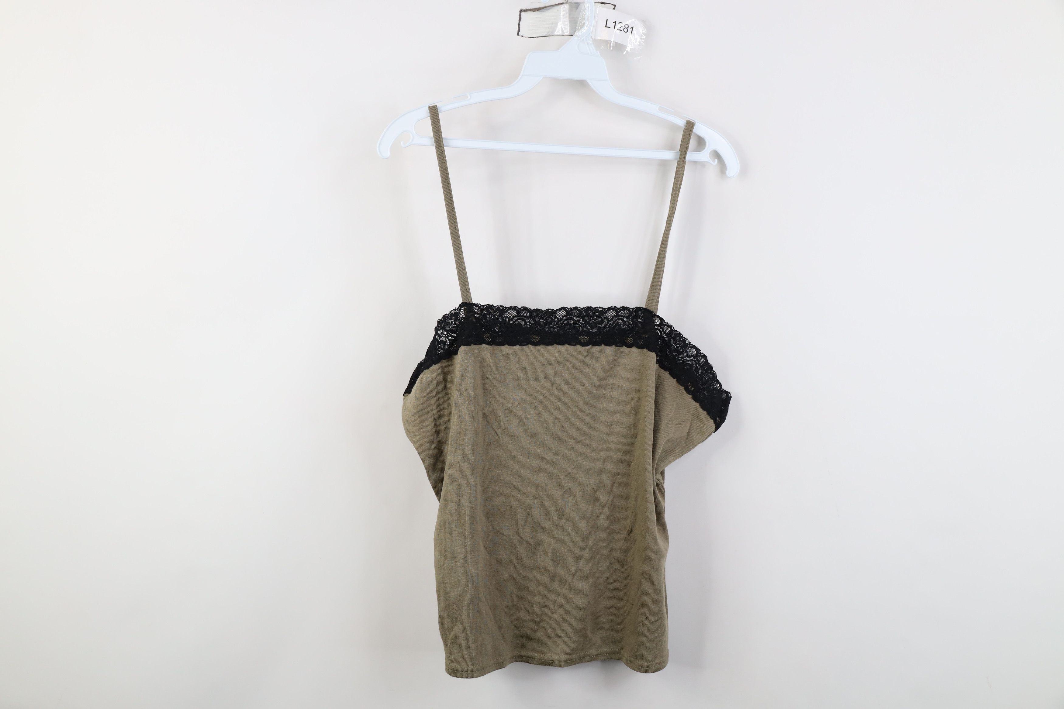 Vintage Vintage 90s Y2K Babydoll Ribbed Knit Cami Tank Top Shirt Size XL / US 12-14 / IT 48-50 - 1 Thumbnail