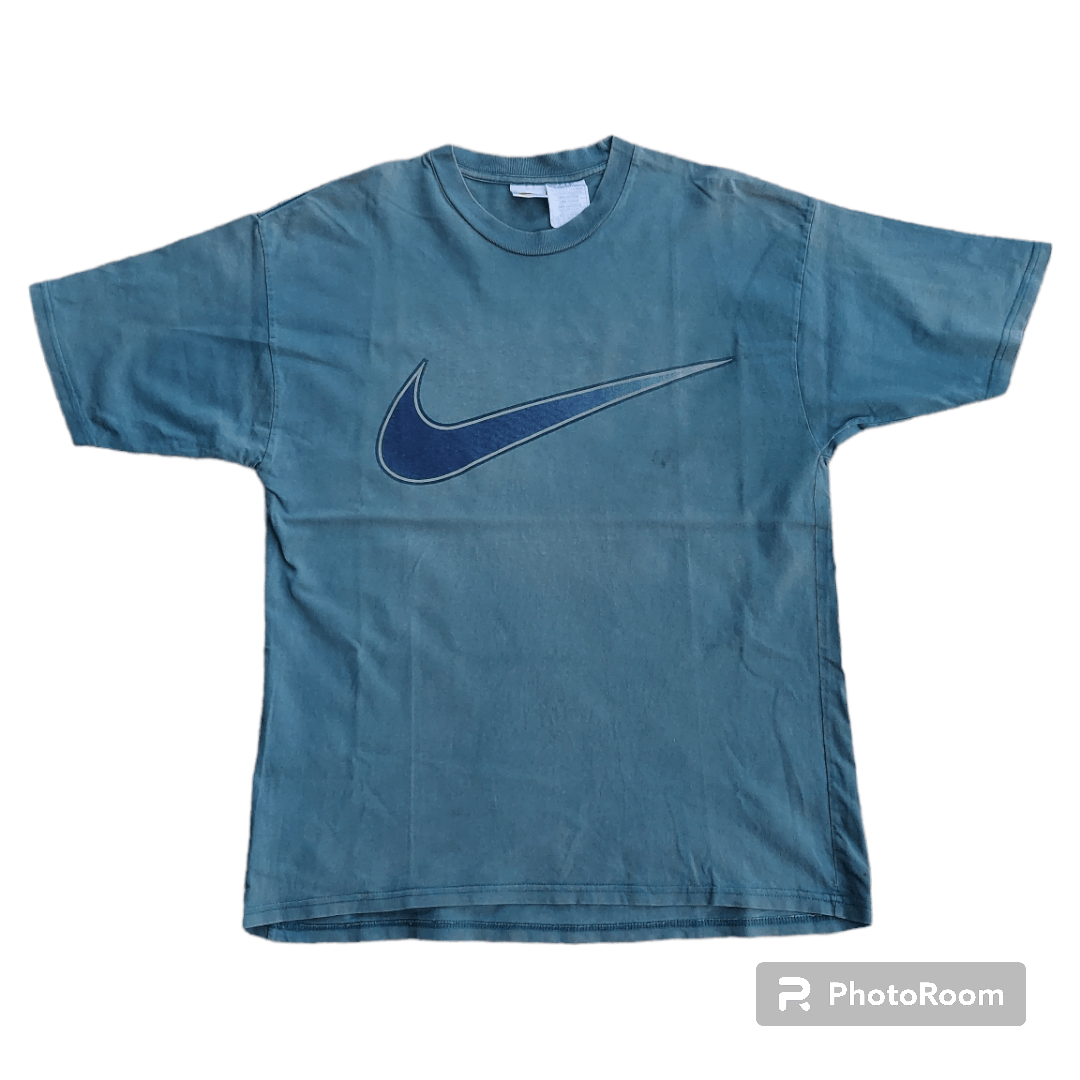 Nike × Vintage 💥Vintage 90's Nike Big Swoosh T Shirt Size US M / EU 48-50 / 2 - 1 Thumbnail