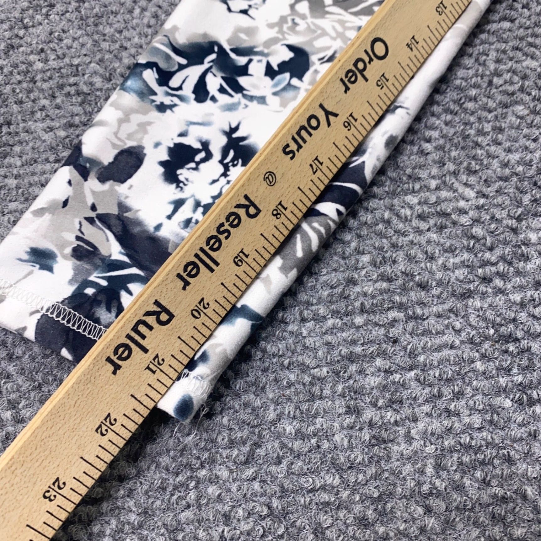 Vintage The Balance Collection Leggings XS Gray Cropped Hi-Rise Floral Pattern Womens Regular Stretch Sports Activewear Size 26" / US 2 / IT 38 - 4 Thumbnail