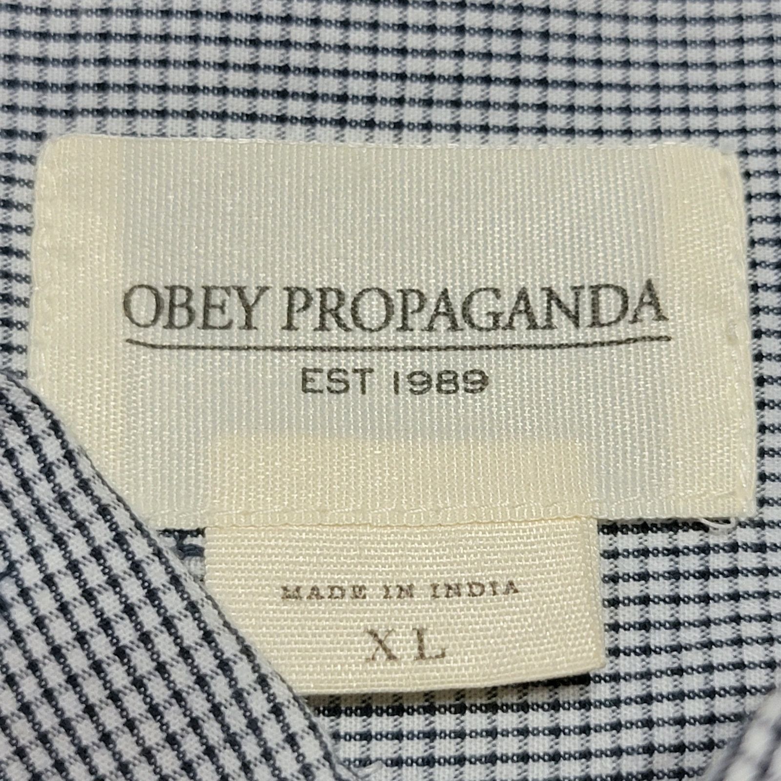 Obey Obey Propaganda LS Full Button Tiny Square Shirt - Size XL Size US XL / EU 56 / 4 - 6 Thumbnail