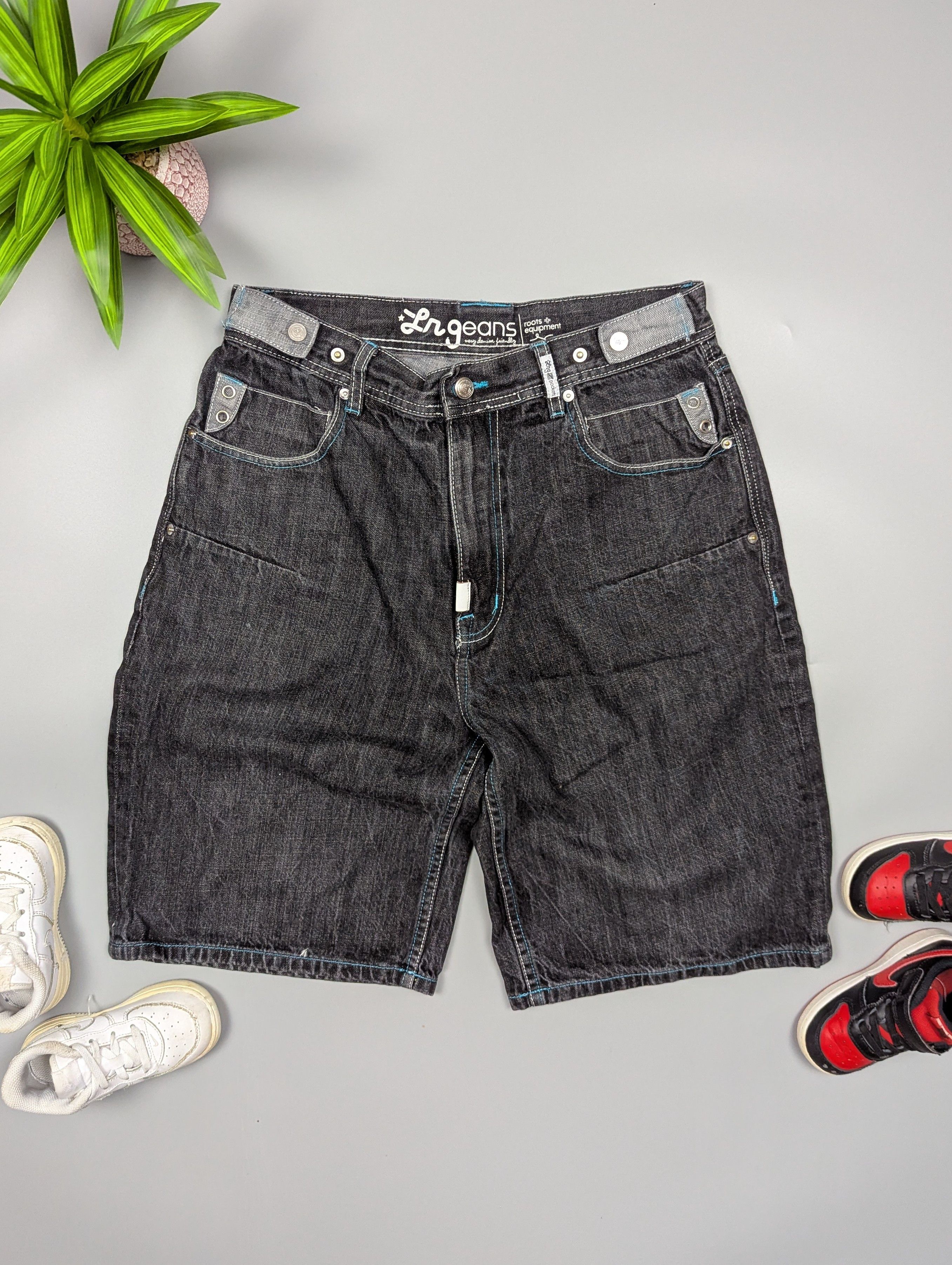 Hysteric Glamour Y2K Distressed Gray Denim Shorts Mens W32 Grunge VTG Style Size US 31 - 7 Thumbnail