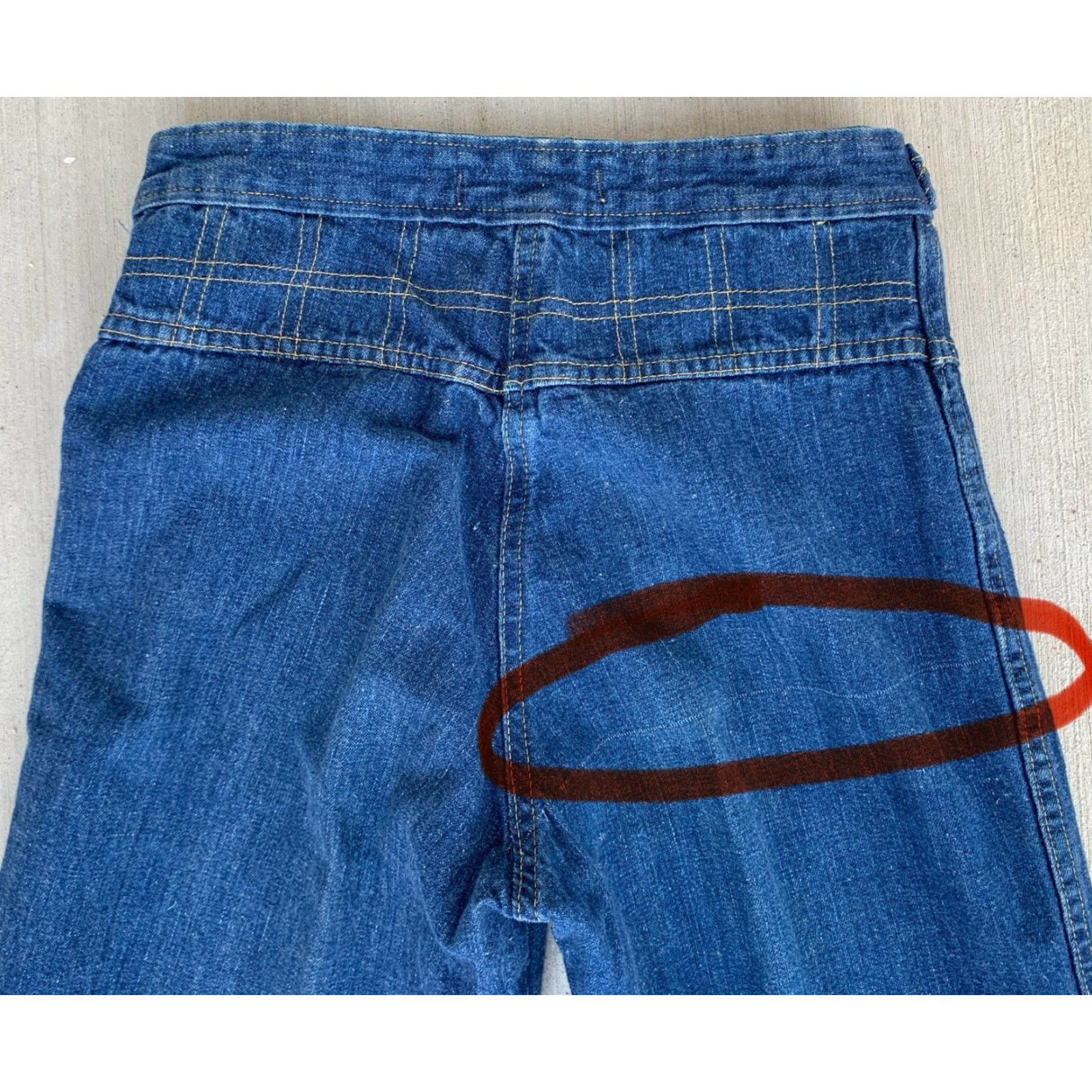 Bell VINTAGE Bell Bottoms Jeans 70s 1970s Talon 42 zipper 28L 26 Waist Blue Denim Hipppy Bell Bottoms Mens Womens Size 28" / US 6 / IT 42 - 6 Thumbnail