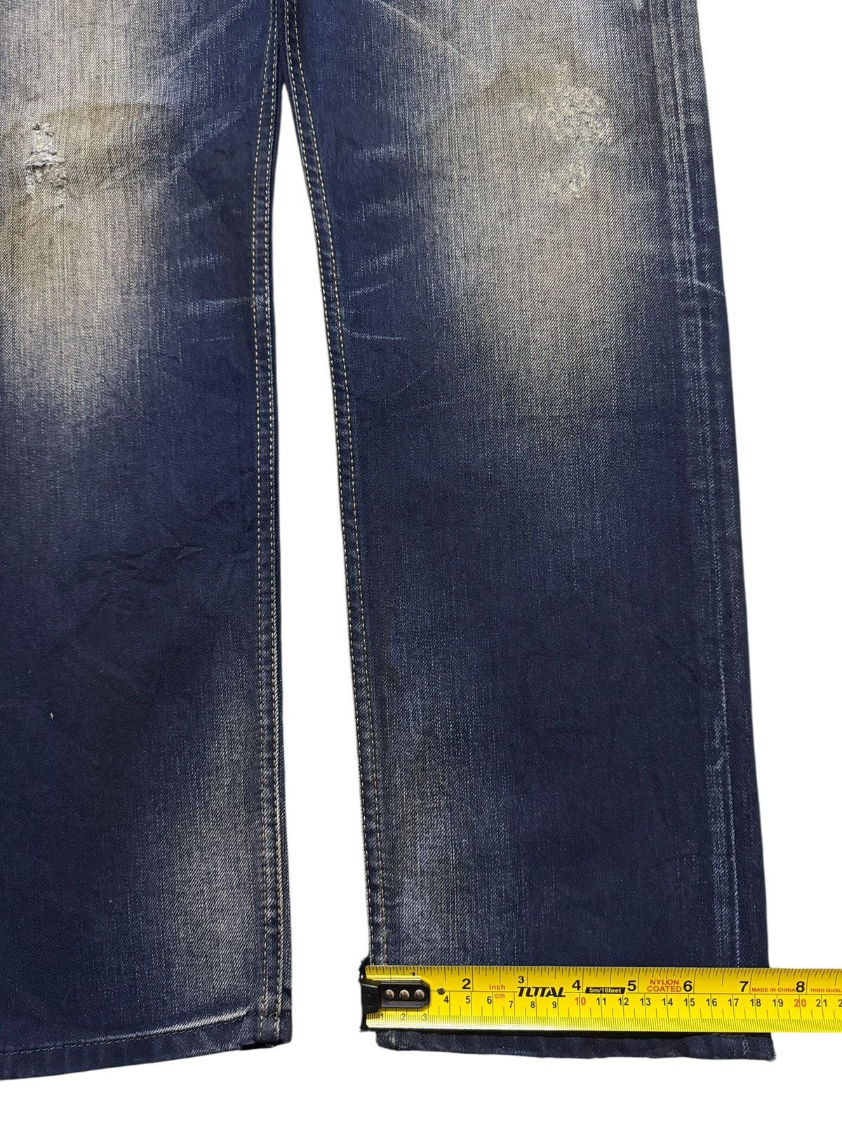 Diesel Vintage 90s Diesel Industry Mud Wash Faded Distress Sashiko Size US 33 - 13 Thumbnail