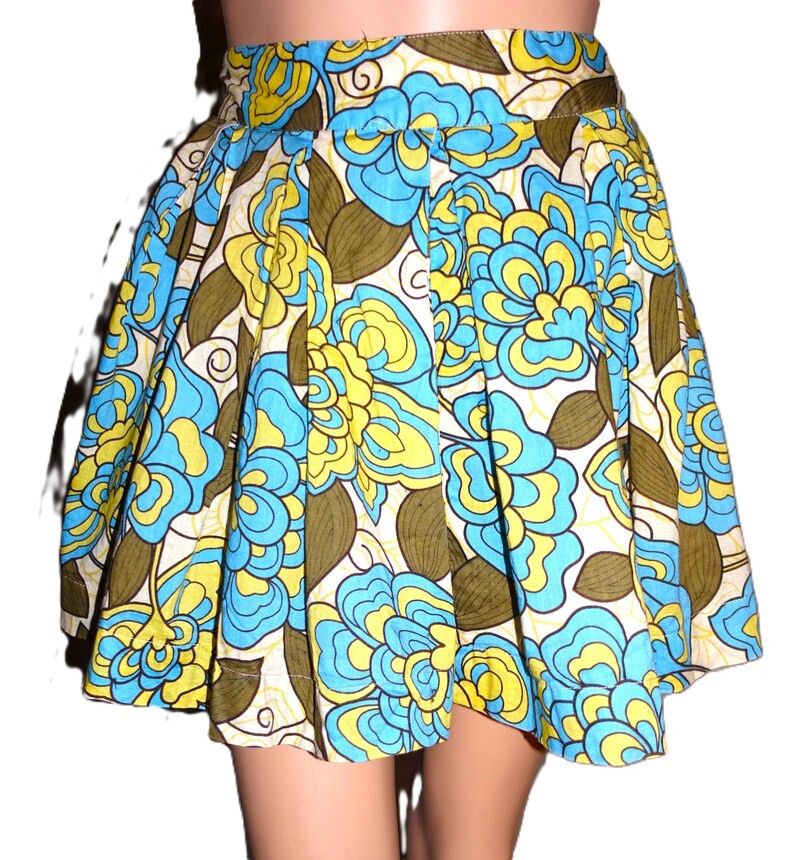 Other Twenty One Blue Yellow Floral Skirt S Size 25" / US 0 / IT 36 - 2 Thumbnail