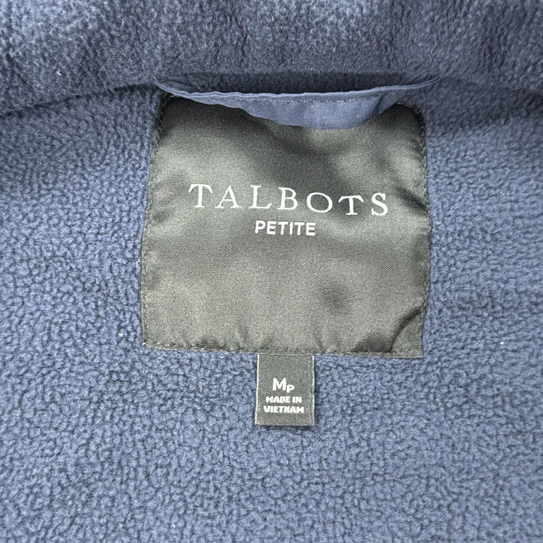 Talbots Talbots Vest Womens Medium Petite Navy Quilted Fleece Lined Zip Snap Puffer Size M / US 6-8 / IT 42-44 - 3 Thumbnail