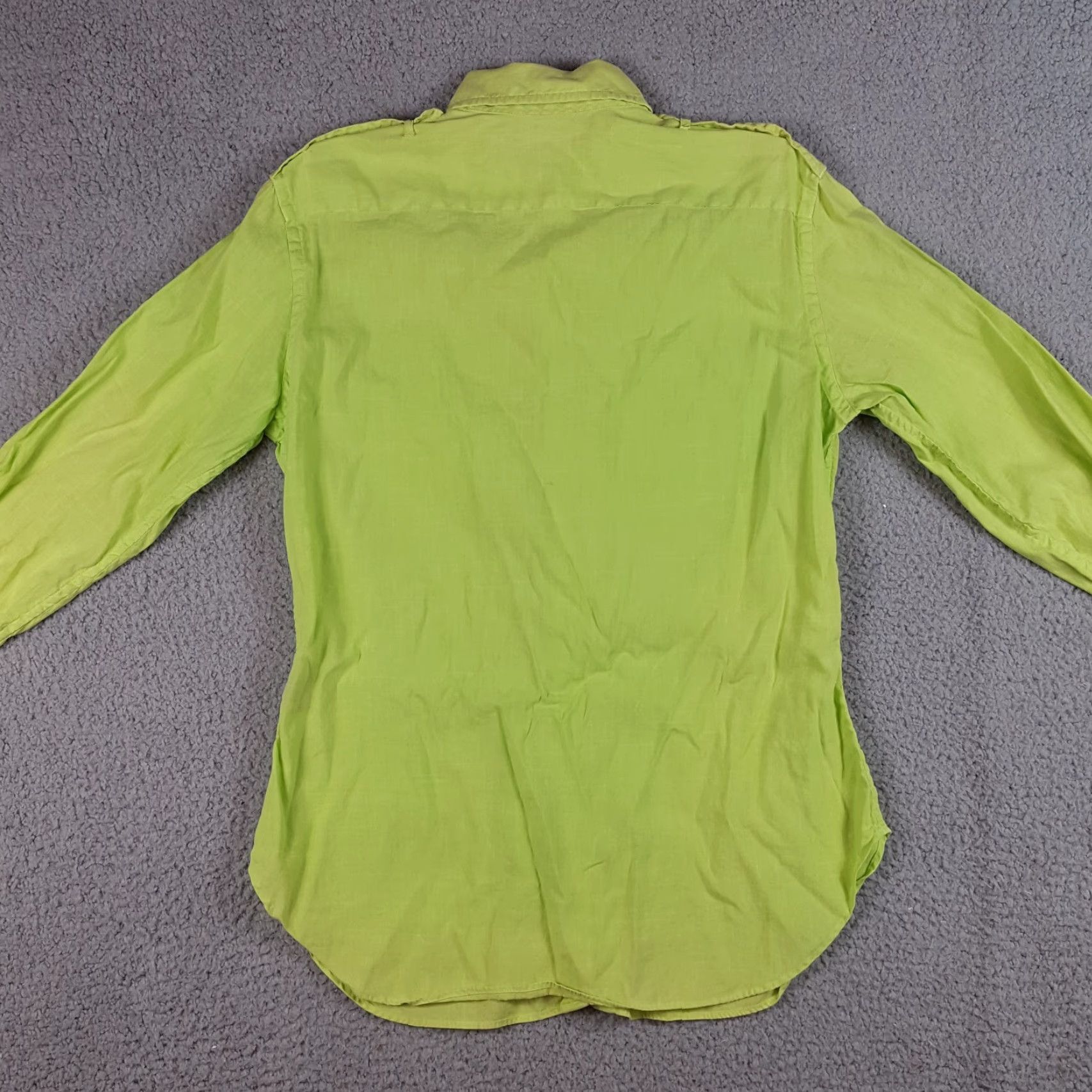 Ralph Lauren VINTAGE Ralph Lauren Button-Up Shirt Shirt Adult XS Lime Green Linen Blend 90s Military Prep USA Men Size US XS / EU 42 / 0 - 5 Thumbnail