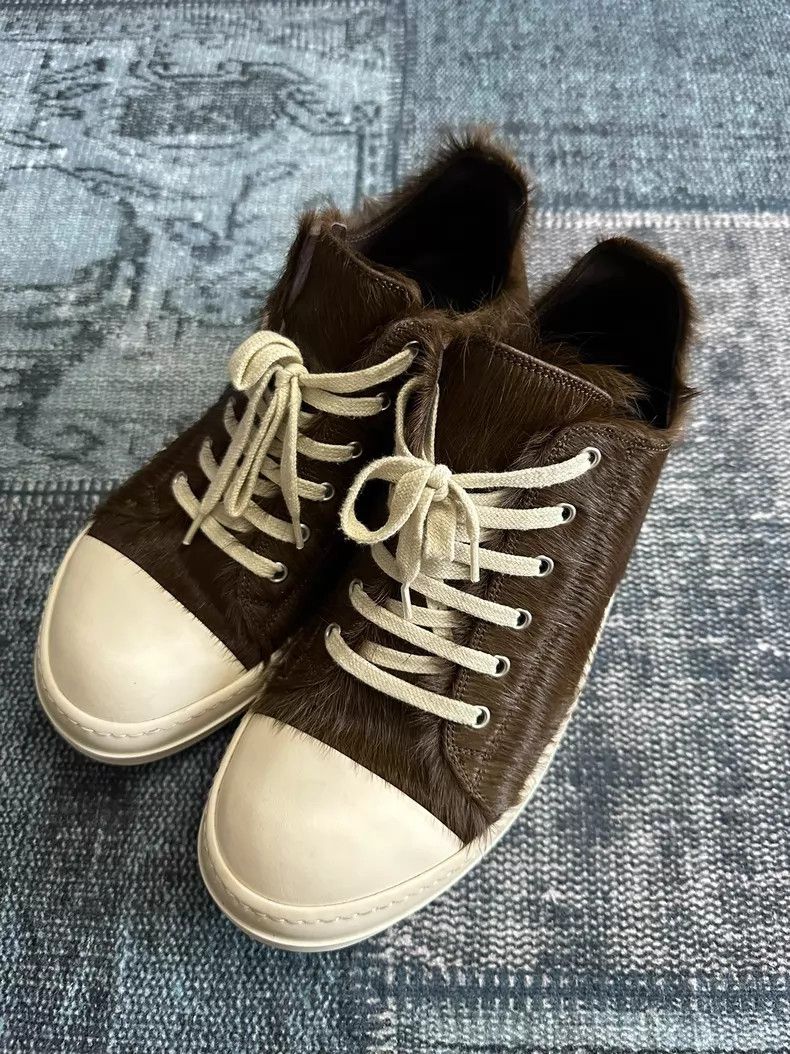 Rick Owens Rick Owens Main Line Brown Horse Hair Low Top Large Conver Size US 9 / EU 42 - 3 Thumbnail