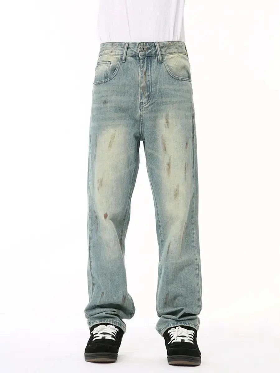 Japanese Brand Retro loose washed gradient jeans Size US 32 / EU 48 - 1 Thumbnail