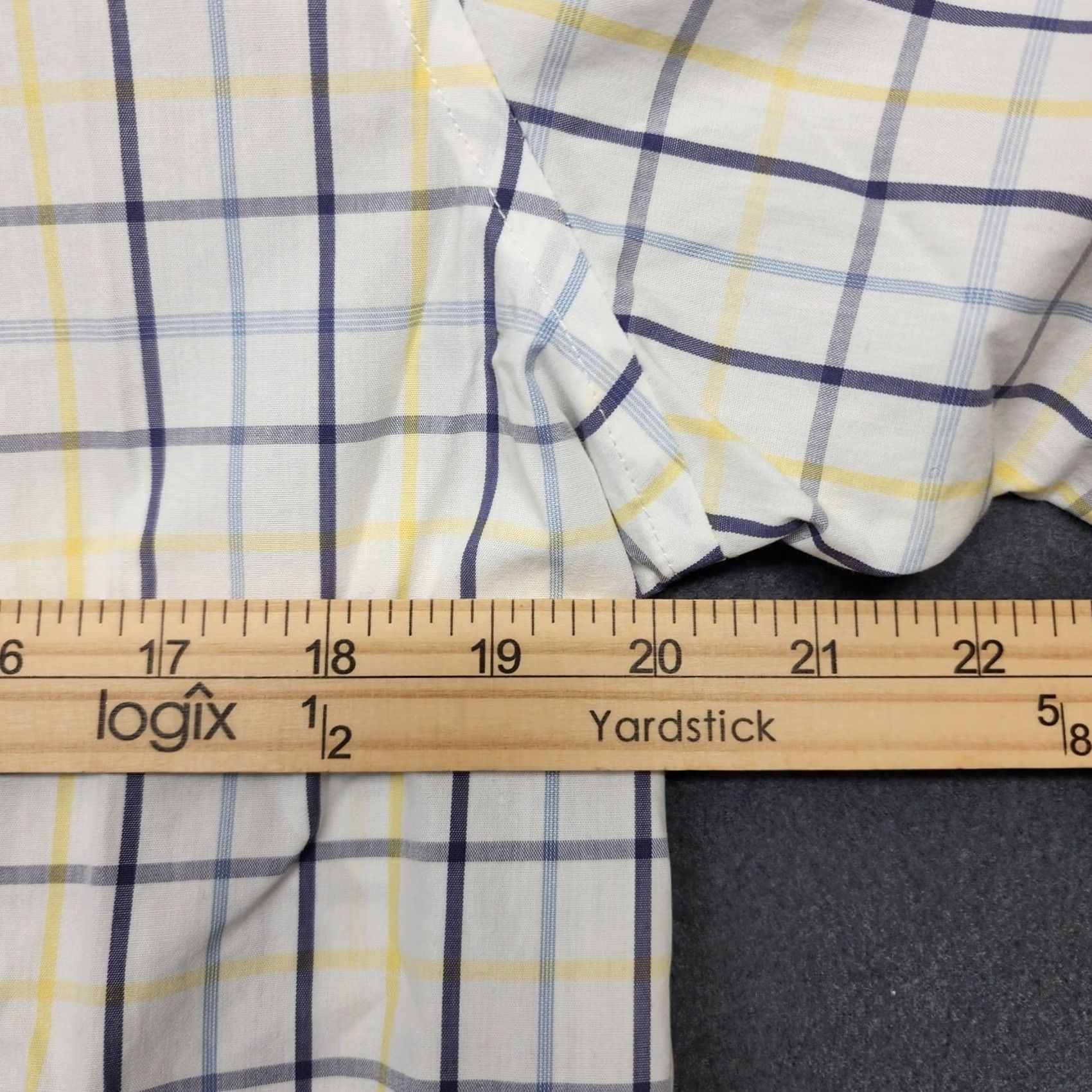 Banana Republic Banana Republic Shirt Mens Medium Slim Fit 15-15.5 33-34 Windowpane Plaid Easter Size US M / EU 48-50 / 2 - 4 Thumbnail