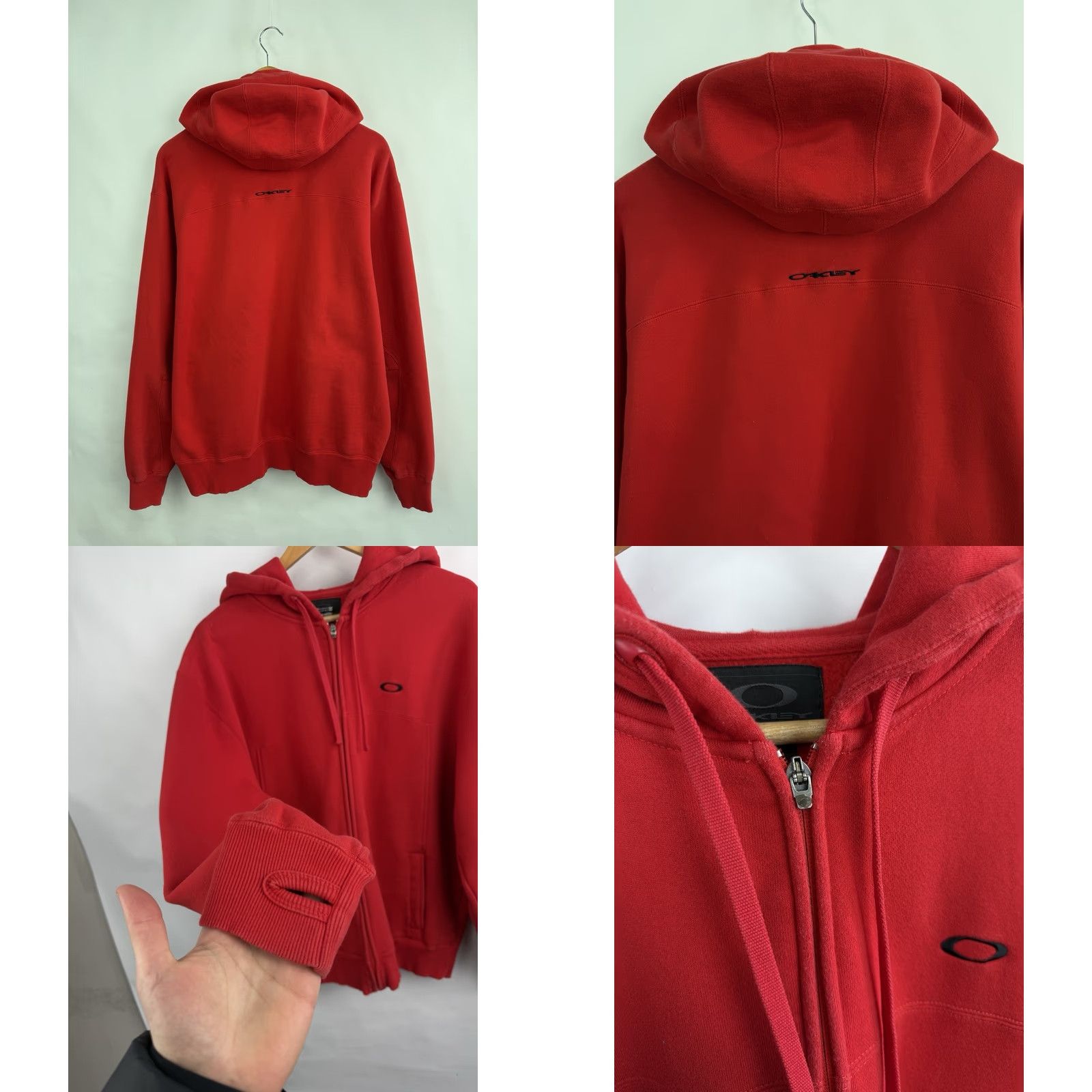 Oakley VINTAGE Oakley Hoodie Outdoor Men Red L Full Zip 90s Y2K Rare Retro Size US L / EU 52-54 / 3 - 8 Thumbnail