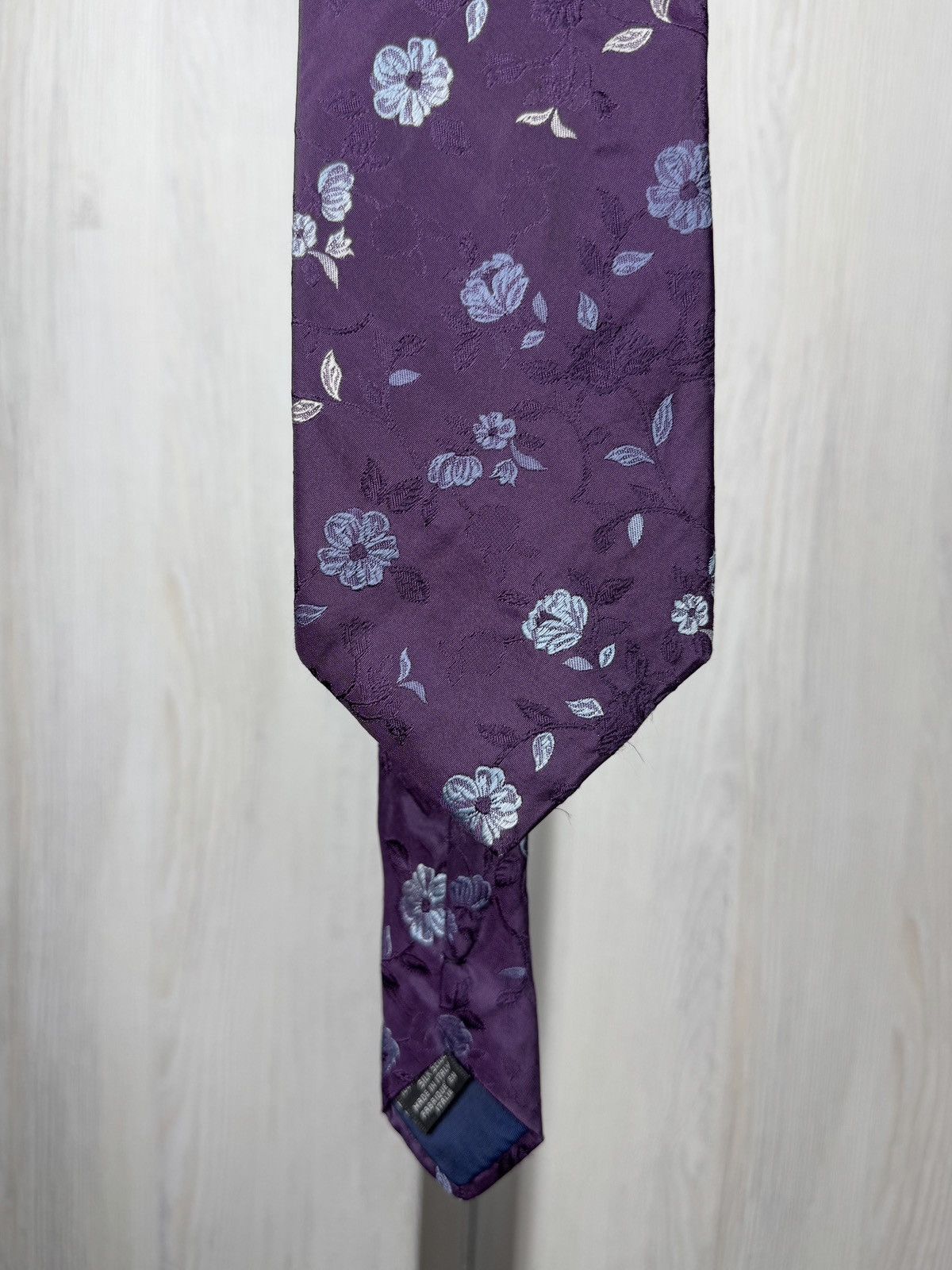 Kenzo Kenzo Homme purple floral flower silk tie Size ONE SIZE - 1 Thumbnail