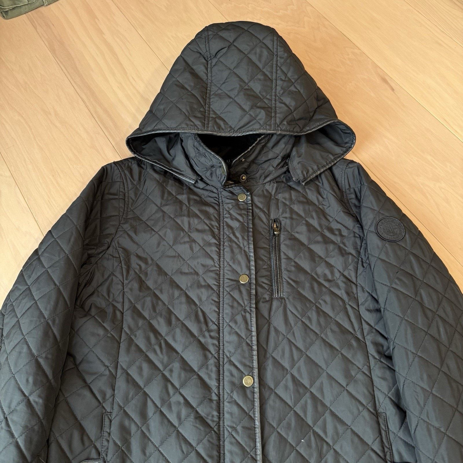 Lauren Ralph Lauren Lauren Ralph Lauren Quilted Coat Women's L Black Full Zip Size L / US 10 / IT 46 - 3 Thumbnail