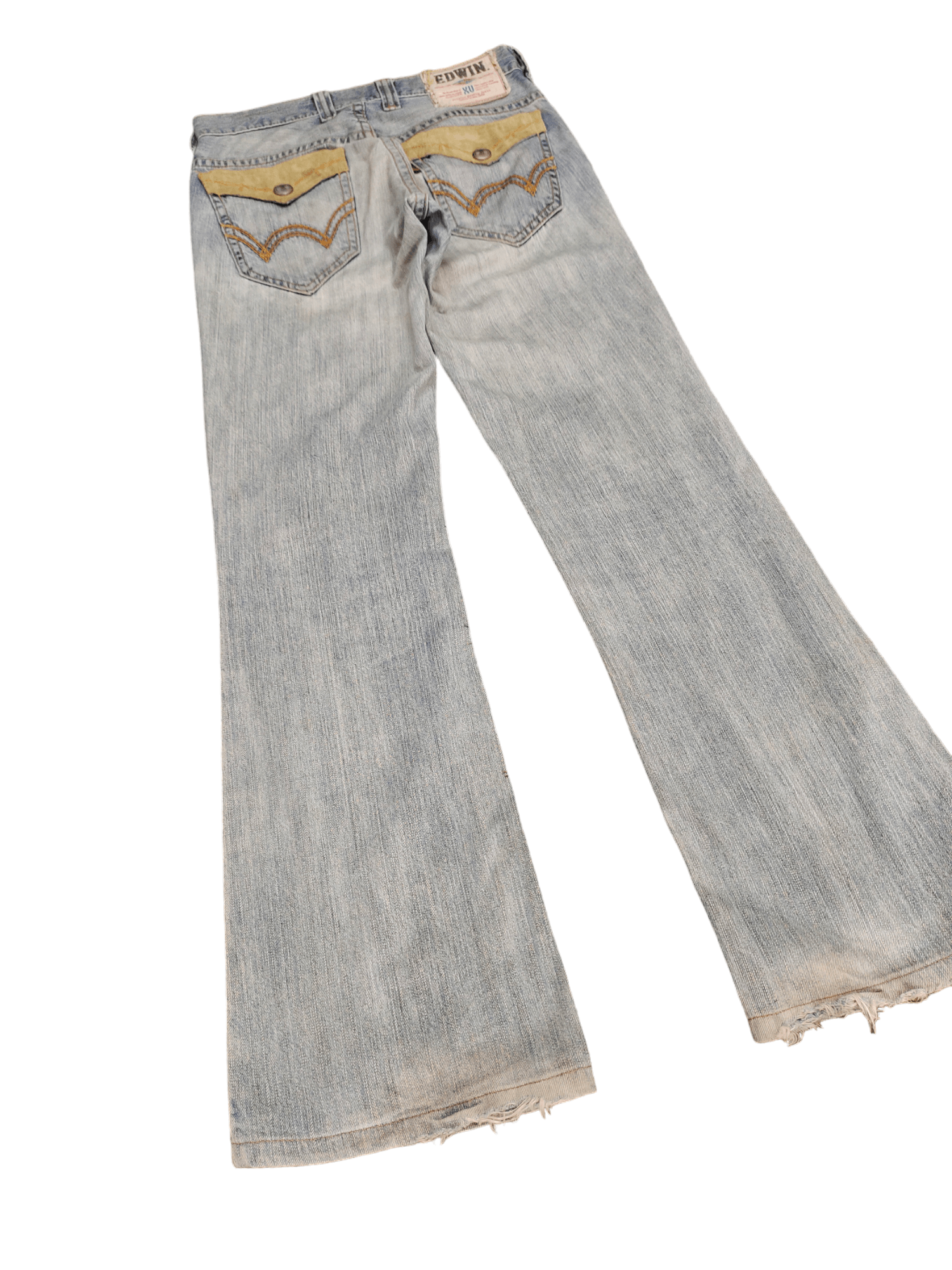 Edwin Flare Jeans Edwin XV Distress Faded Boot Cut Y2k Mudmax Size US 29 - 3 Thumbnail