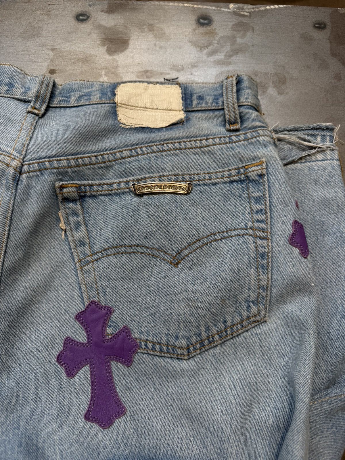 Chrome Hearts Chrome Hearts Purple Cross Patch Blue Jeans Levi’s Denim Size US 34 / EU 50 - 3 Thumbnail