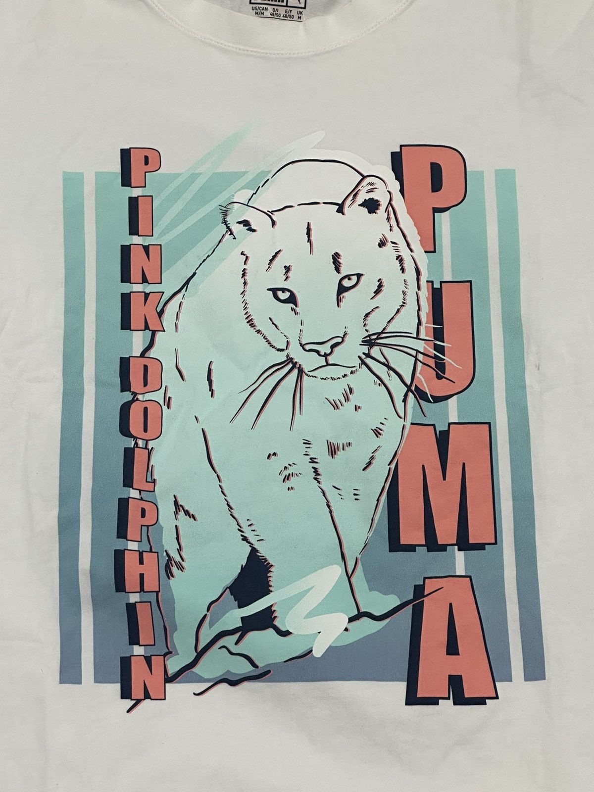 Pink Dolphin × Puma PUMA Pink Dolphin 2016 Collab Graphic Shirt Rare 80s Colors Size US M / EU 48-50 / 2 - 3 Thumbnail