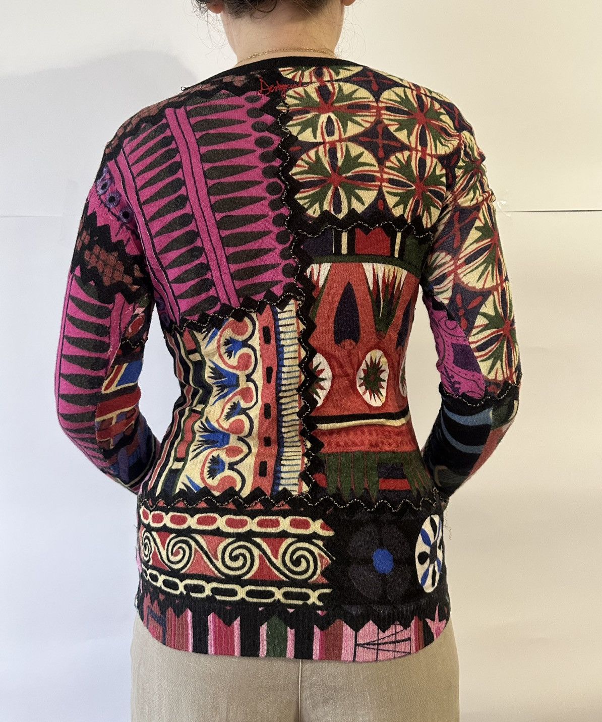 Desigual Desigual Avant Garde Very Crazy Y2K Floral Jumper Size M / US 6-8 / IT 42-44 - 4 Thumbnail