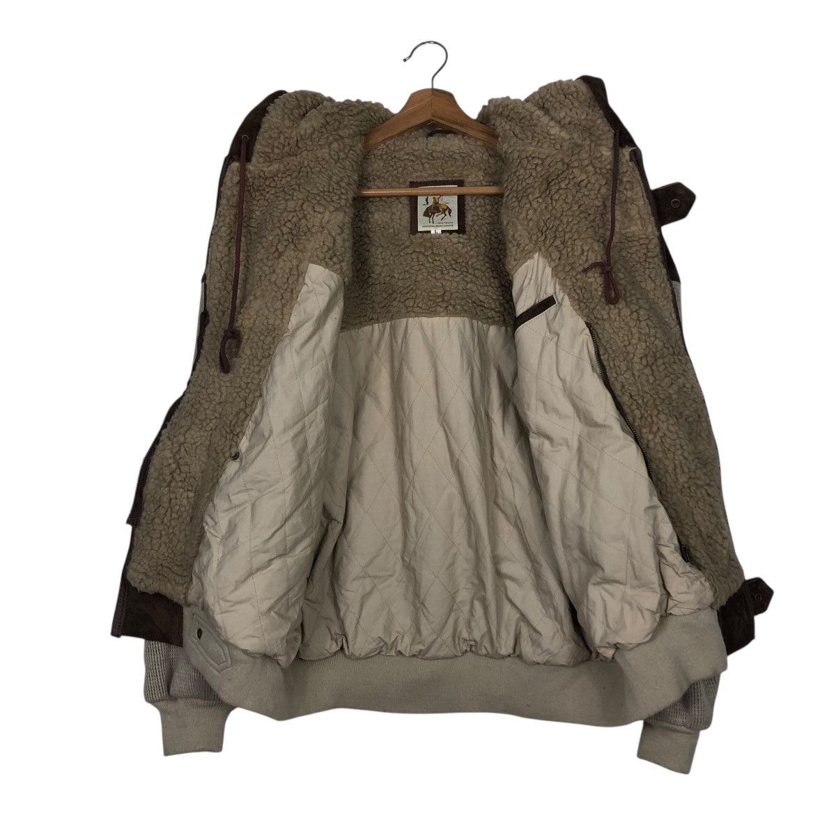 Japanese Brand Vtg ALLIX Cowboy Fleece-Lined Jacket Heavy Suede Paneling Size US L / EU 52-54 / 3 - 15 Thumbnail