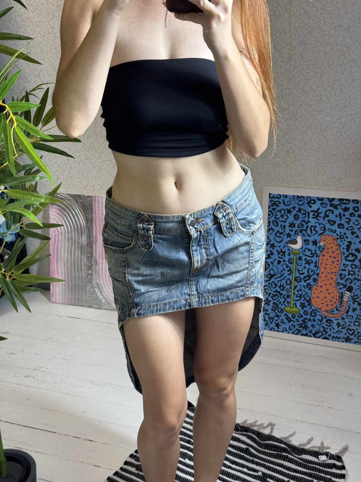 Other VINTAGE SEXY WOMAN AVANT GARDE DENIM SKIRT Size 30" / US 8 / IT 44 - 1 Thumbnail