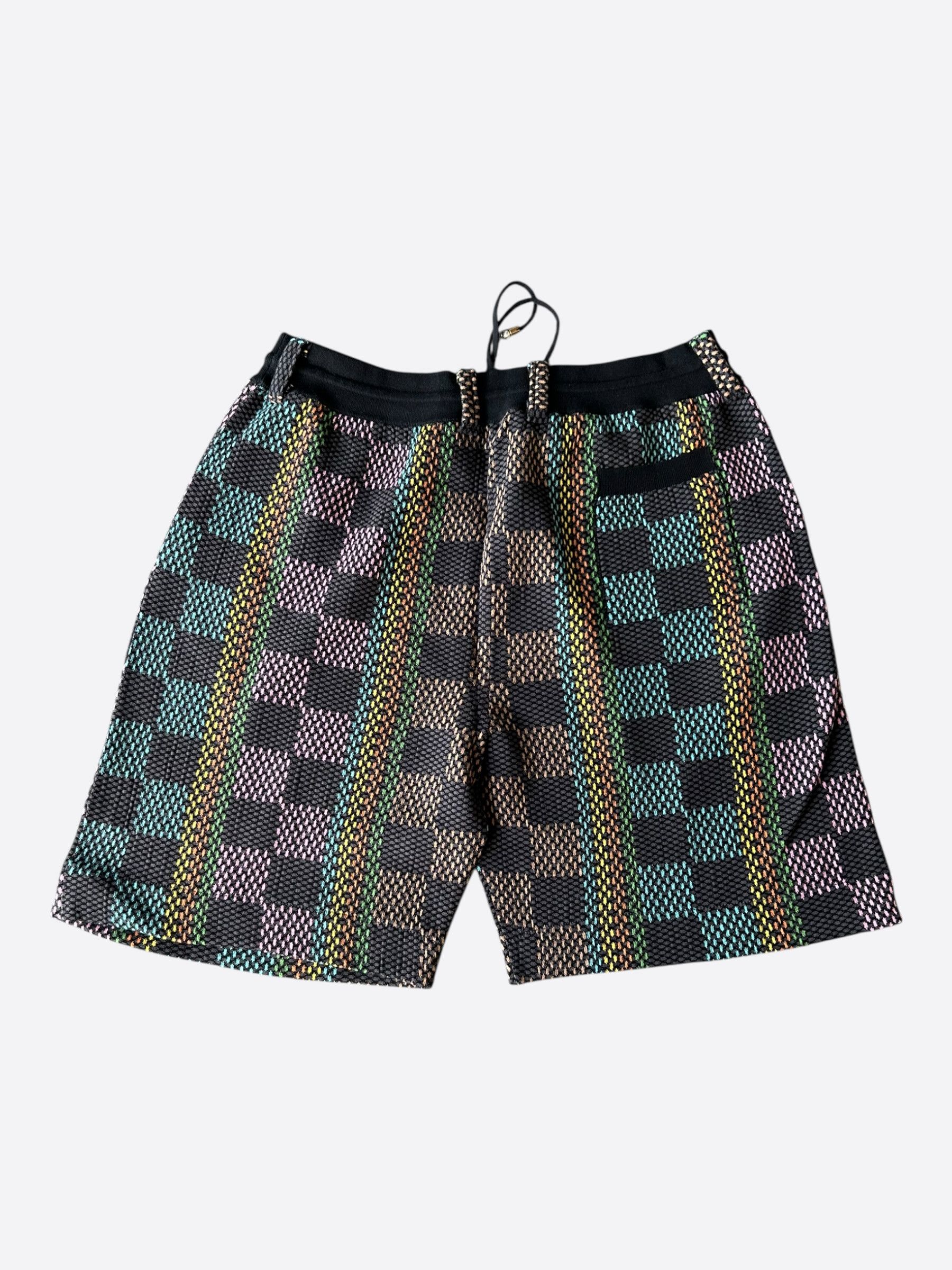 Louis Vuitton Louis Vuitton Black & Multicolor Damier Knit Shorts Size US 40 / EU 56 - 2 Thumbnail