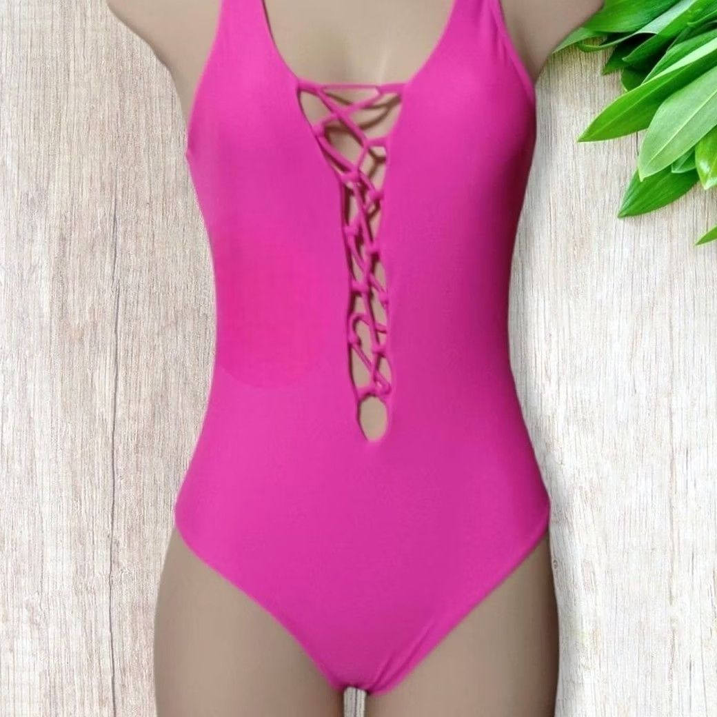 Vintage Rue21 One Piece Swimsuit Pink M Women Regular Size Rue21 One Piece Swimsuit Pink M Women Regular Size Size ONE SIZE - 2 Thumbnail