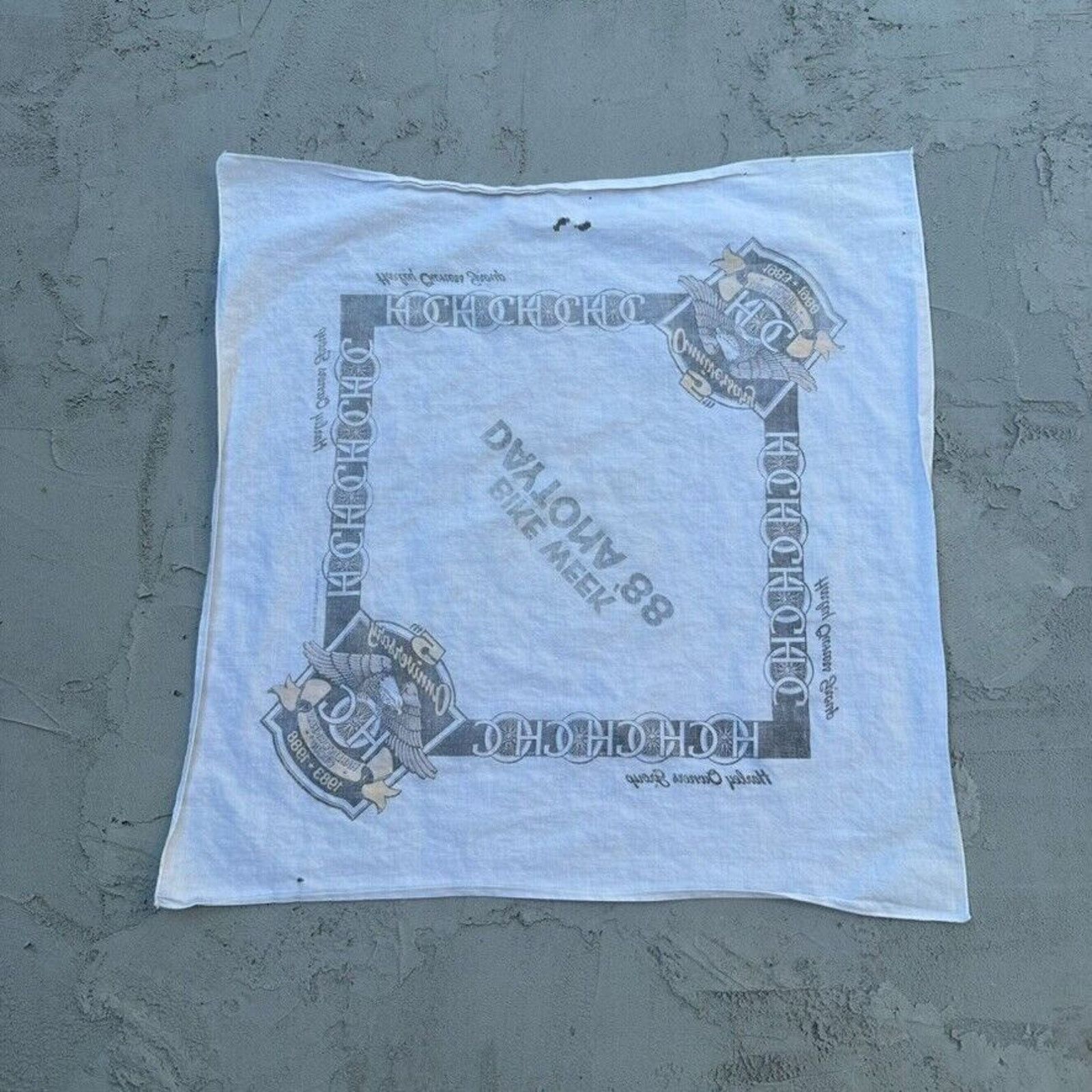 Harley Davidson Vintage Harley Davidson HOG Bike Week Daytona 1988 Bandana Size ONE SIZE - 6 Thumbnail