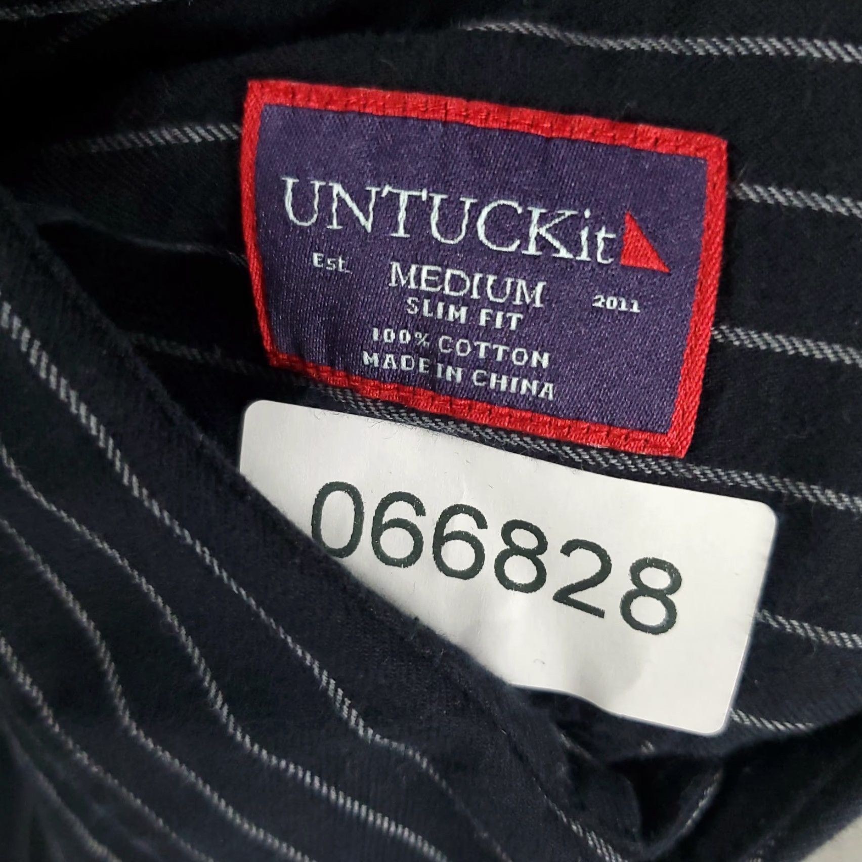 UNTUCKit UNTUCKit Mens Shirt Black Striped Slim Fit Flannel Button Up Long Sleeve Modern Classic Button-Up Size US M / EU 48-50 / 2 - 7 Thumbnail