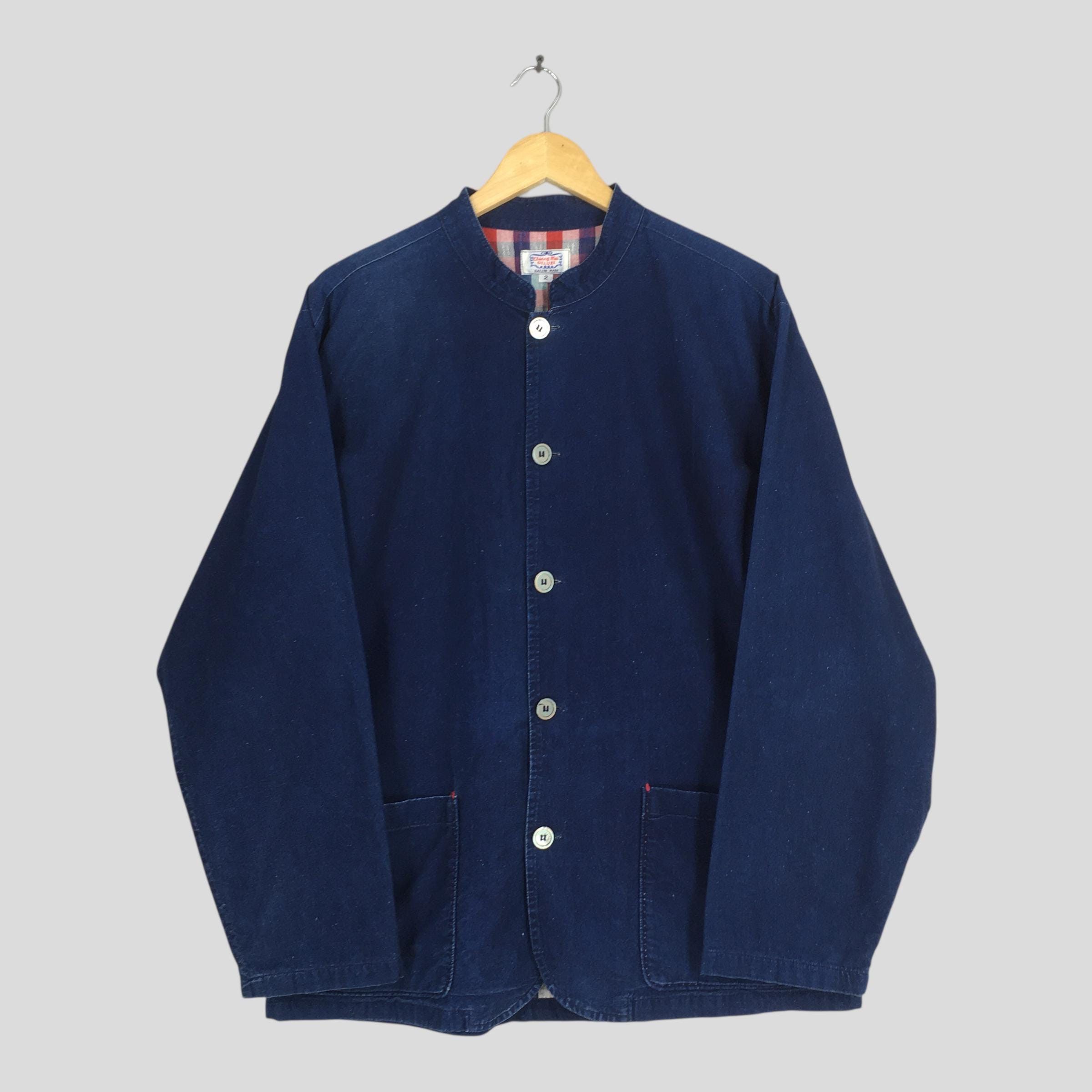 Japanese Brand 90s Gaijin Made Denim Mandarin Indigo Worker Jacket M Size US M / EU 48-50 / 2 - 1 Thumbnail