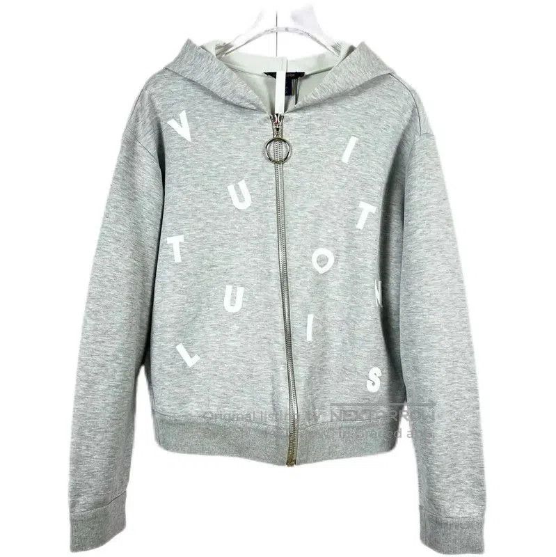 Louis Vuitton Gray Cotton Long Sleeve Hoodie .