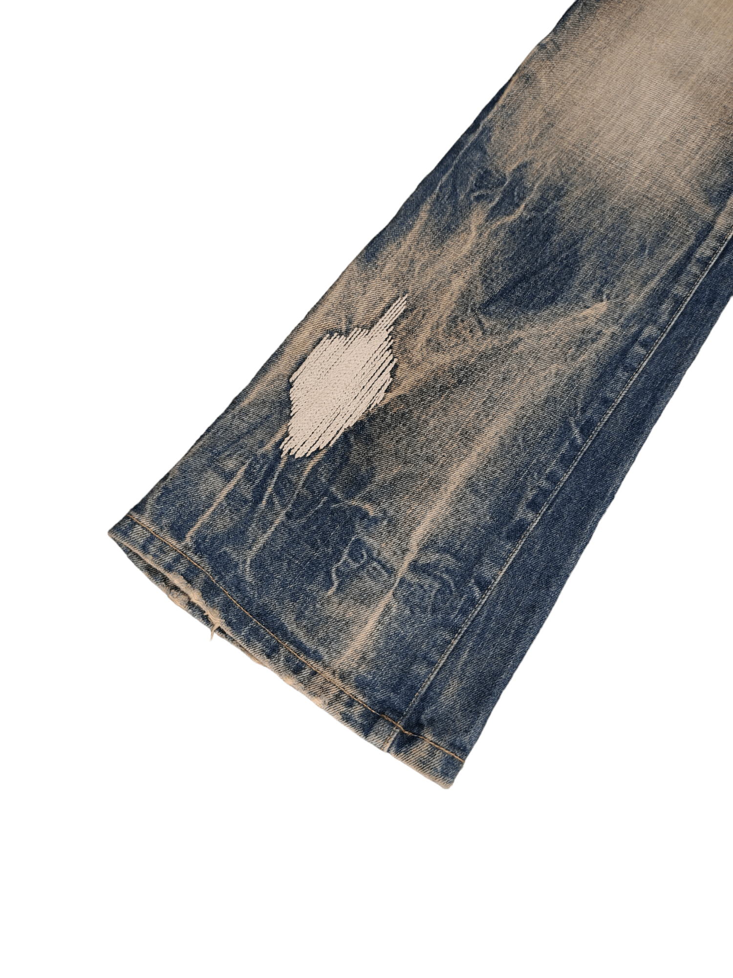 GOSTAR DE FUGA Flare Jeans Fuga Boro Sew Distress Faded Denim Bootcut Y2k Size US 31 - 9 Thumbnail