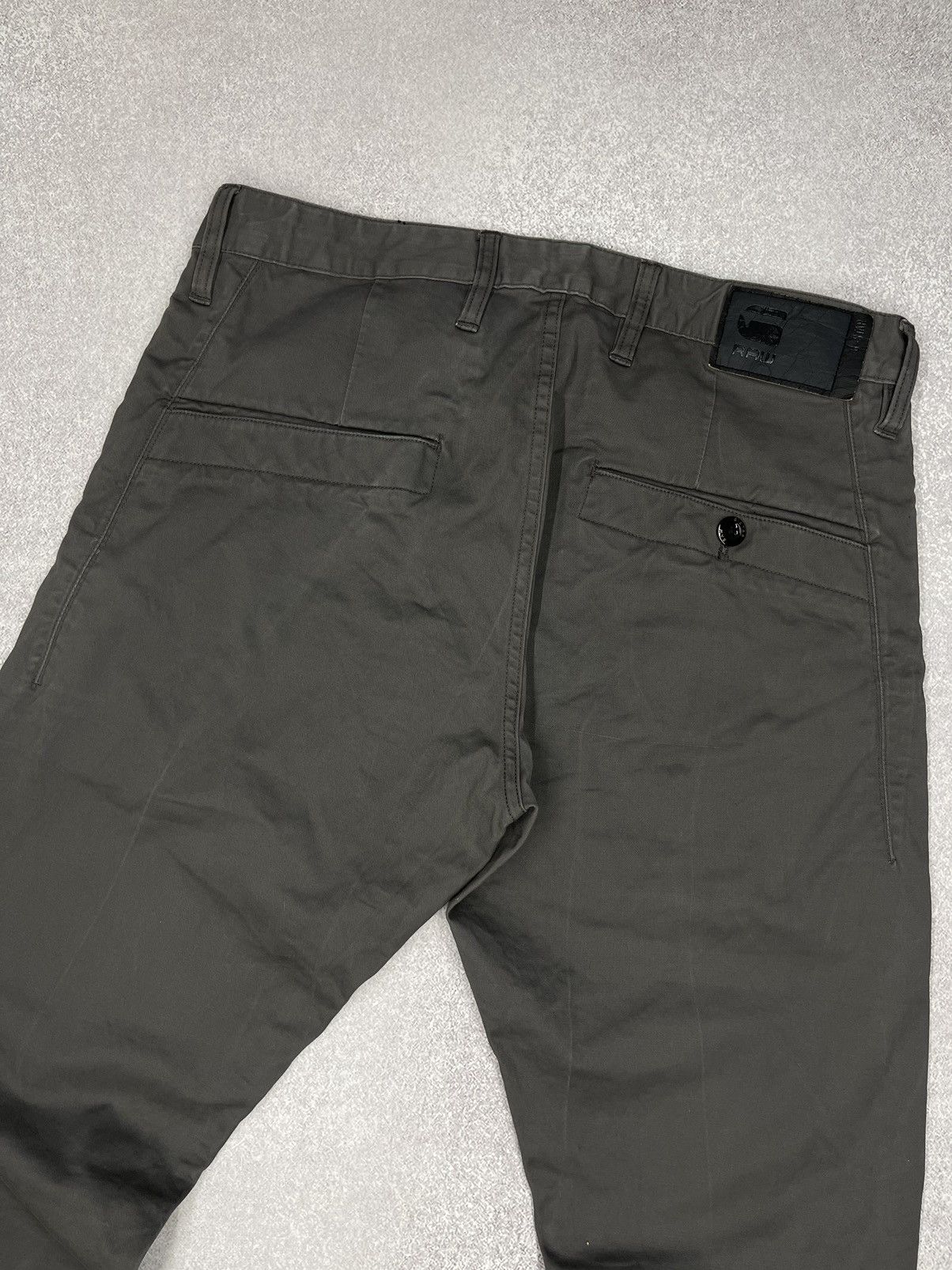 G-Star Mens G Star Raw Bronson Slim Chino Pants Grey Y2K Size M Size US 32 / EU 48 - 8 Thumbnail