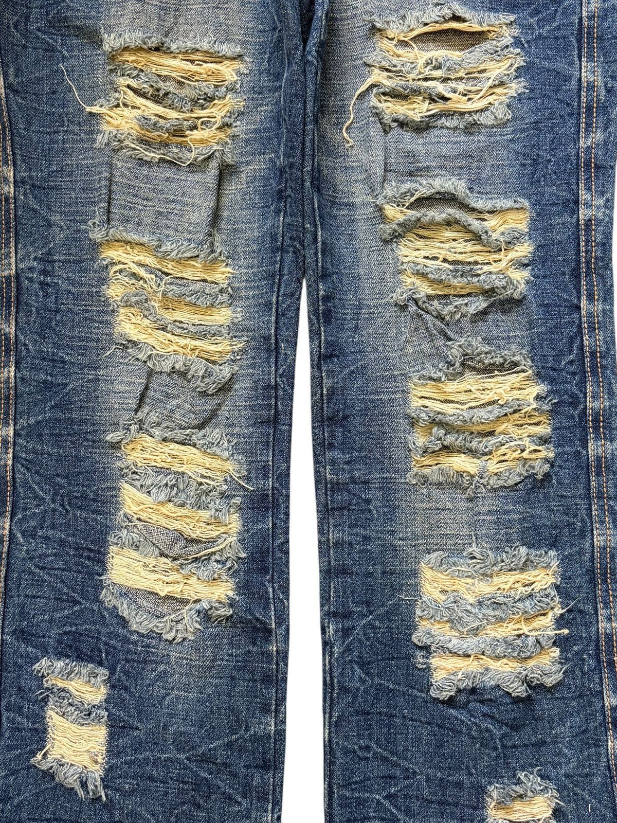 Acne Studios Vintage Japanese Brand Low Rise Heavy Distress Jeans Size 29" - 3 Thumbnail
