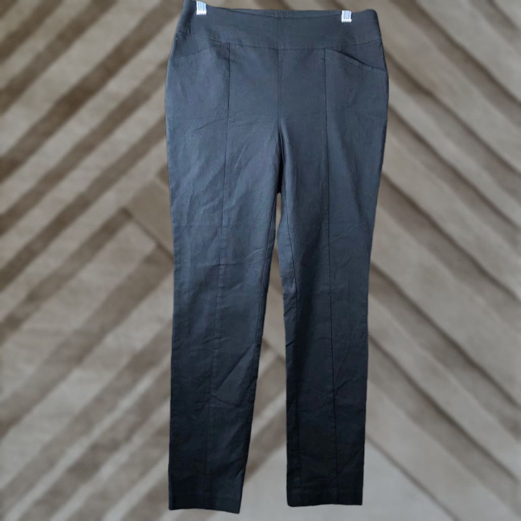 Vintage Chicos Womens Pants Black Mid Rise Pull On Ankle 0 Short Slimming Stretch Workwear Casual Business Womens Pants Size 30" / US 8 / IT 44 - 1 Thumbnail