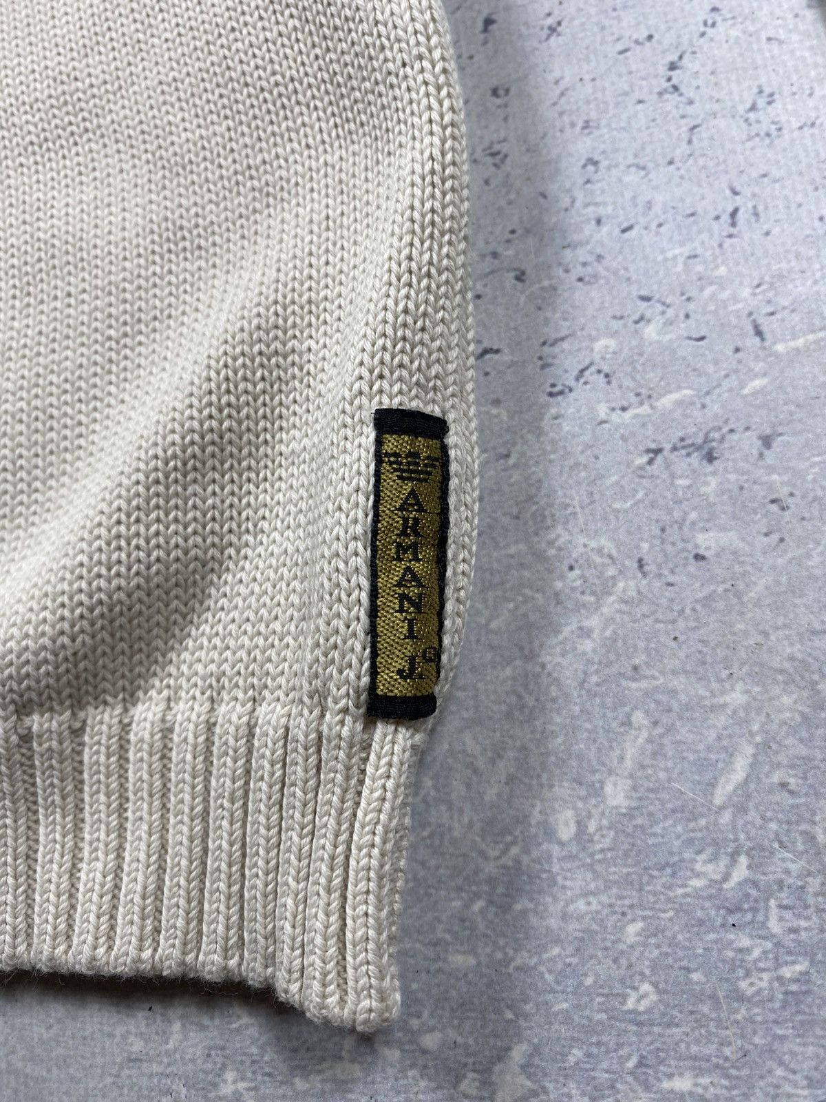 Armani Armani Jeans Mens White Sweater With Mini Logo Made in Italy Size US M / EU 48-50 / 2 - 5 Thumbnail