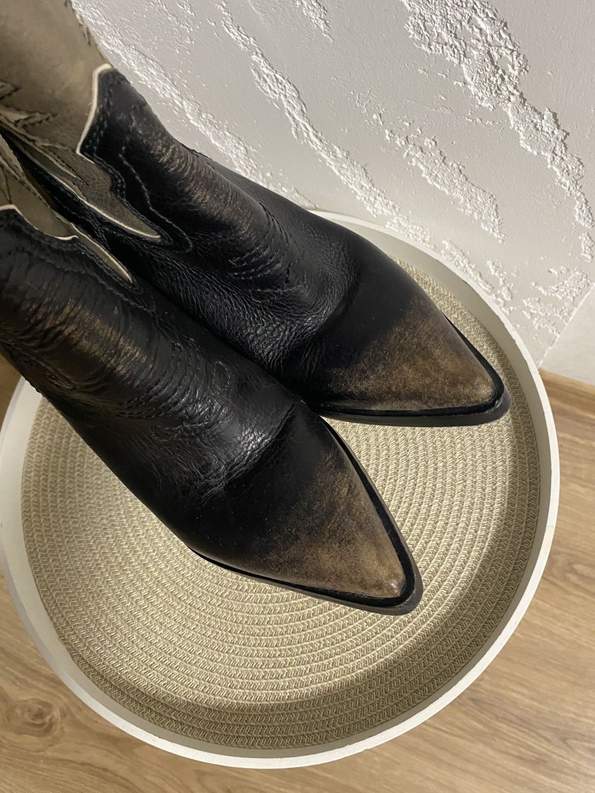 Diesel Rare Diesel Western Boots Leather Wedge Heel Size: 37 Size US 7 / IT 37 - 7 Thumbnail