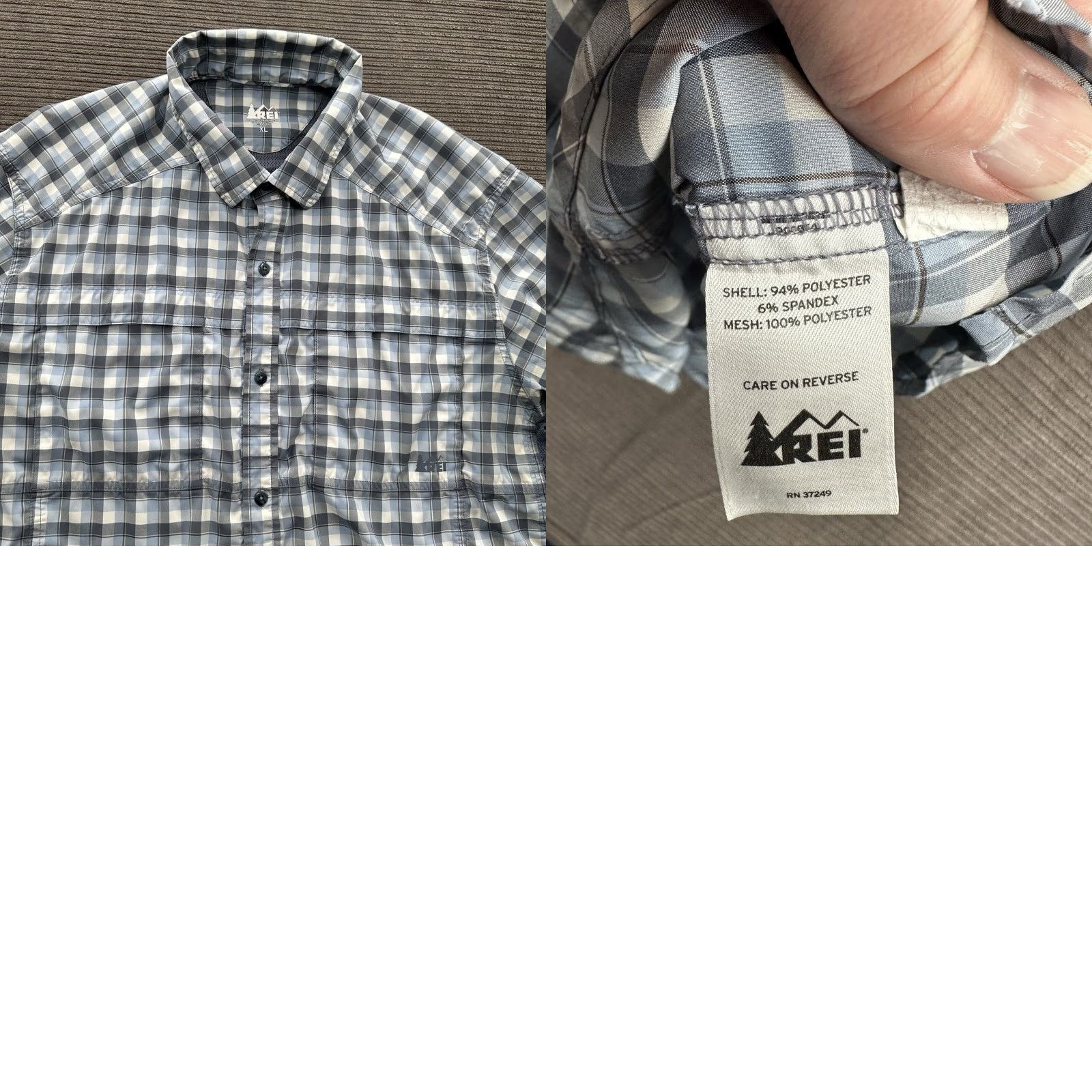Vintage REI Shirt Men XL Blue Plaid Polyester Button Up Vented Outdoor Hiking Exploring Shirt Size US XL / EU 56 / 4 - 8 Thumbnail