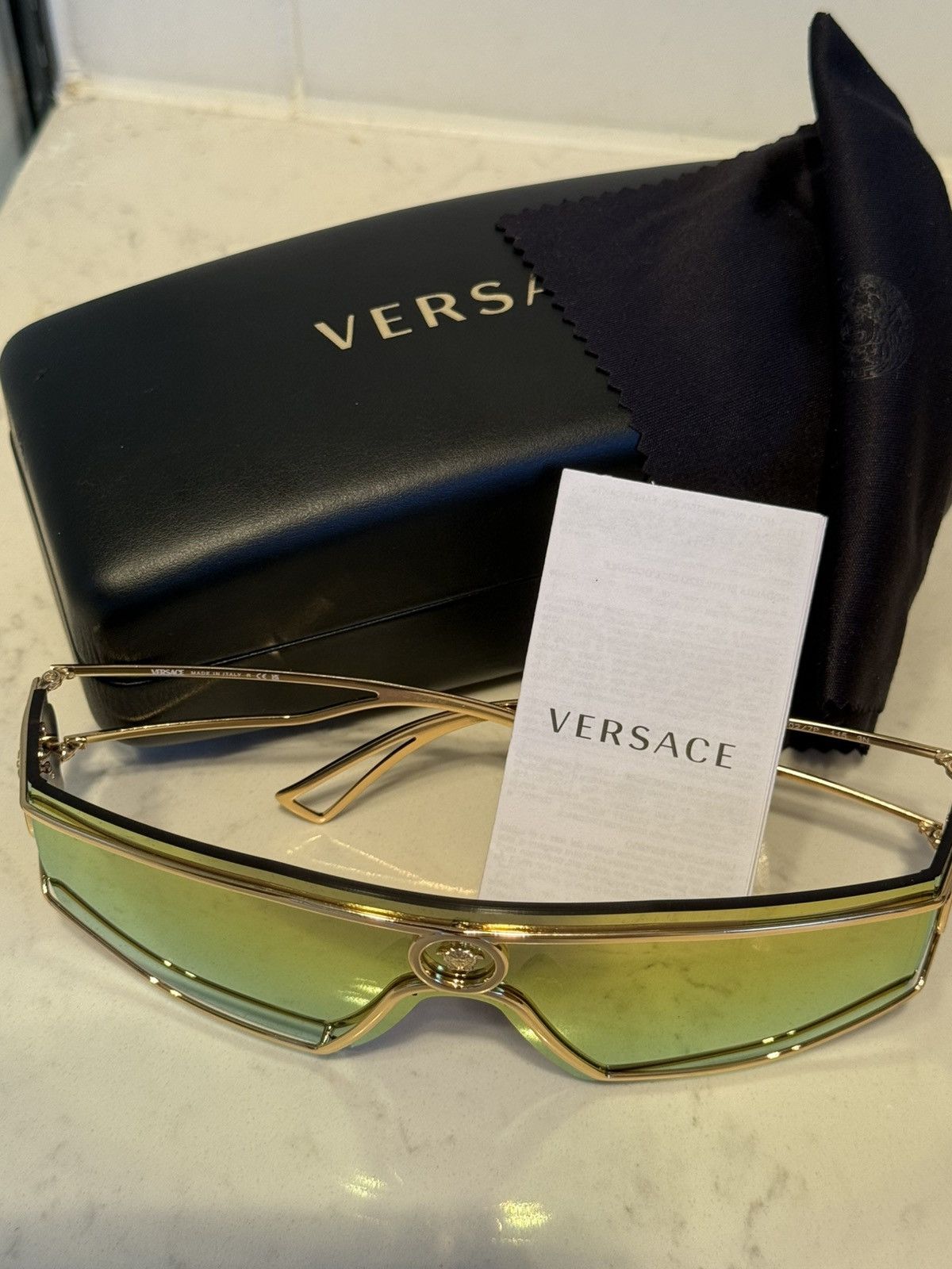 Versace Versace Gold Mirrored Sunglasses Size ONE SIZE - 6 Thumbnail
