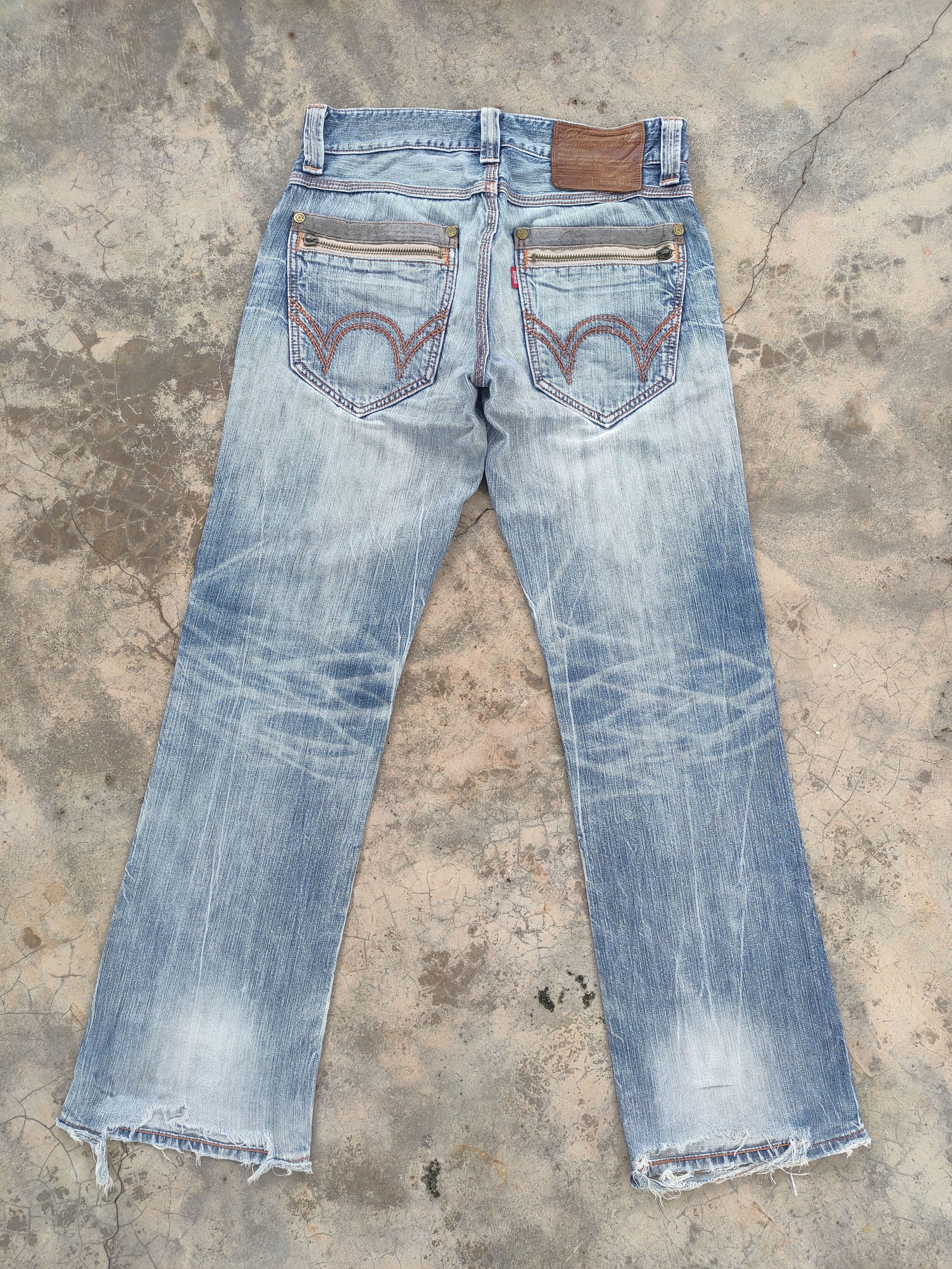 Edwin VINTAGE EDWIN FLARE DISTRESSED DENIM JEANS PANTS Size US 32 / EU 48 - 2 Thumbnail