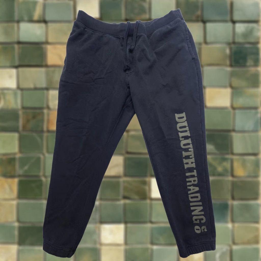 Vintage Duluth Trading Sweatpants Fleece Spellout Logo Black Mens XL Lounge Gym Size US 36 / EU 52 - 1 Thumbnail