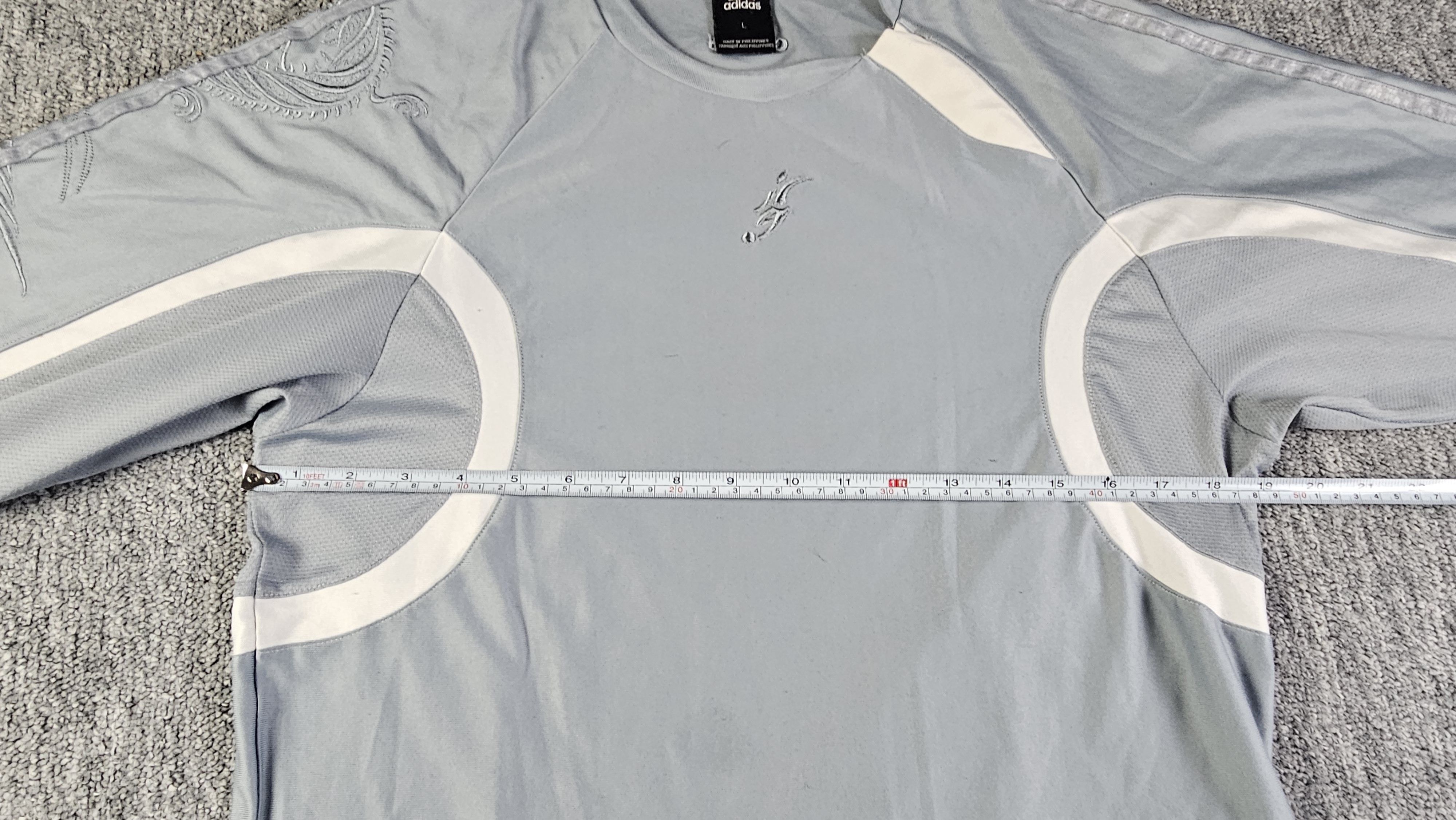 Adidas Adidas Beckham Predator Dragon Embroidered Gray Jersey 2005 Size US L / EU 52-54 / 3 - 13 Thumbnail