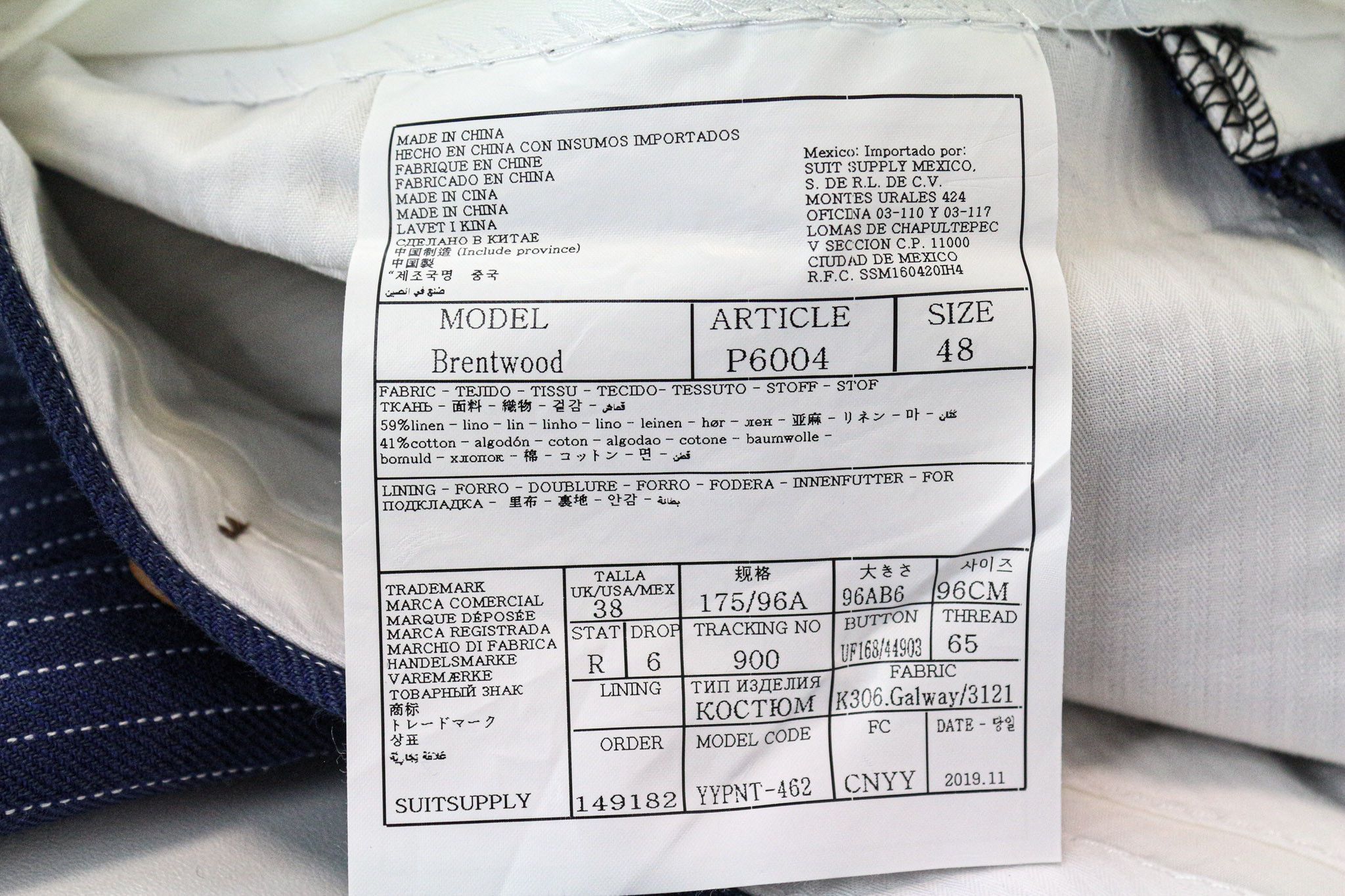 Suitsupply BRENTWOOD UK38R Blue Linen Blend Pleated Trousers 74730 Size 38R - 5 Thumbnail