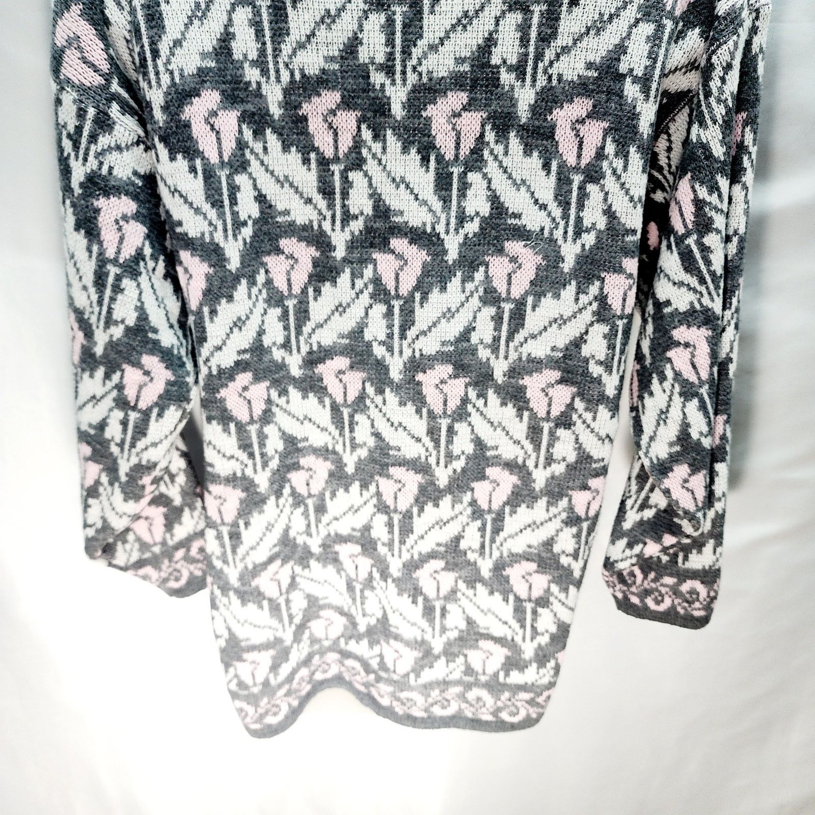 Other Vintage American Pride Acrylic Gray & Pink FlowerSweater M Size M / US 6-8 / IT 42-44 - 11 Thumbnail