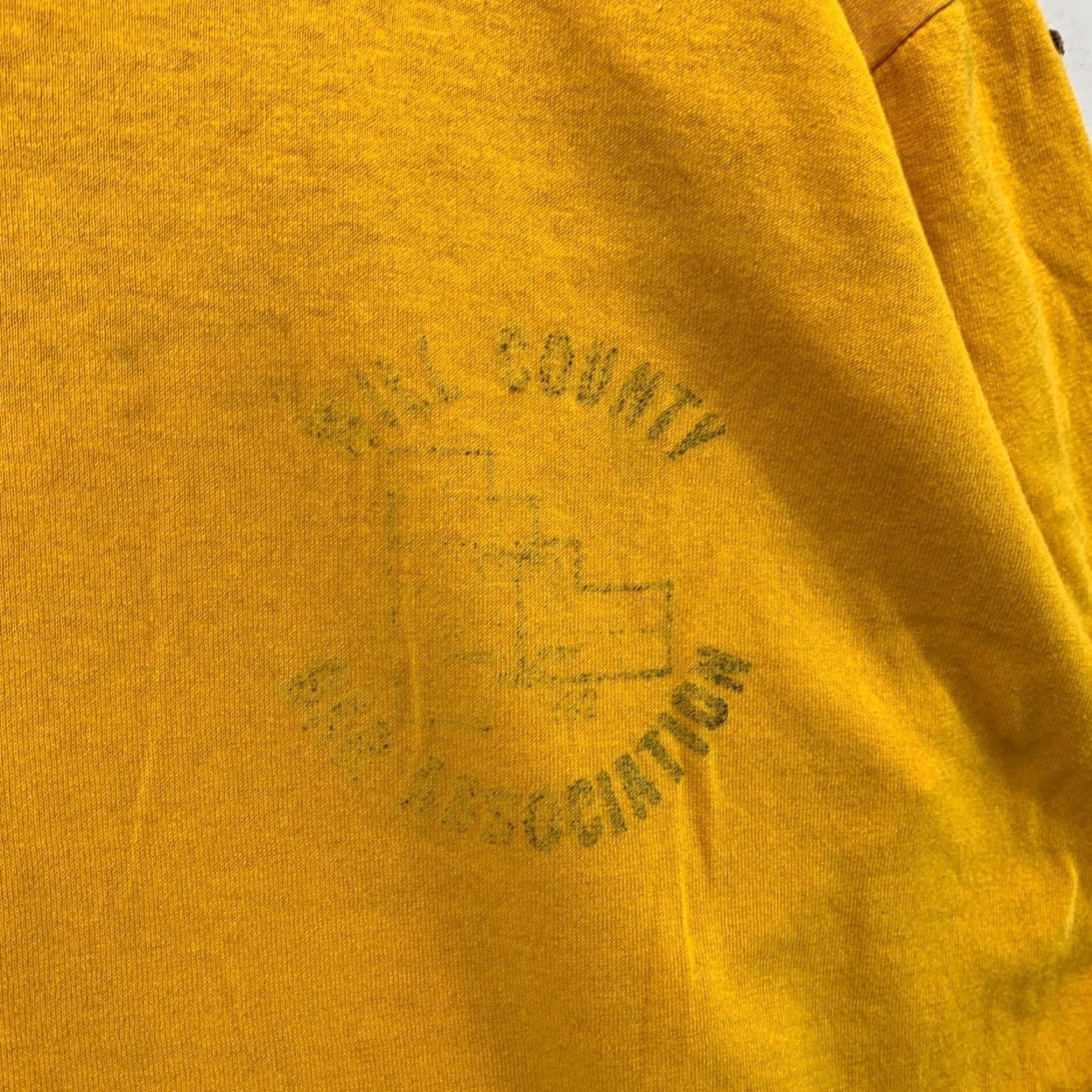 Jerzees VINTAGE Jerzees Yellow Shirt Mens M T-Shirt 80s Bar Association Single Stitch Cotton Crew Neck Short Sleeve Size US M / EU 48-50 / 2 - 6 Thumbnail