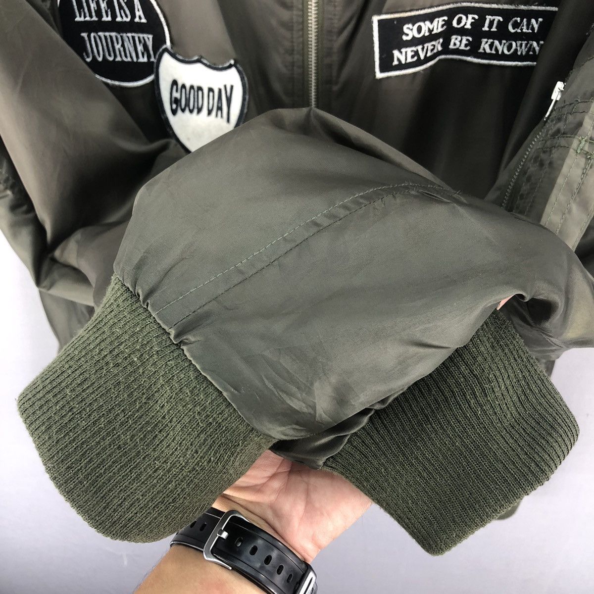 Japanese Brand 🇯🇵 Splendid Satisfaction Patches Flight Jacket Size US XXL / EU 58 / 5 - 14 Thumbnail