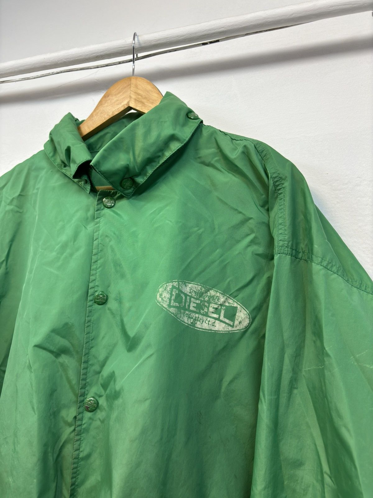 Diesel × Vintage DIESEL VTG Windbreaker Coach Logo Mens Green Nylon Jacket Size US XL / EU 56 / 4 - 5 Thumbnail